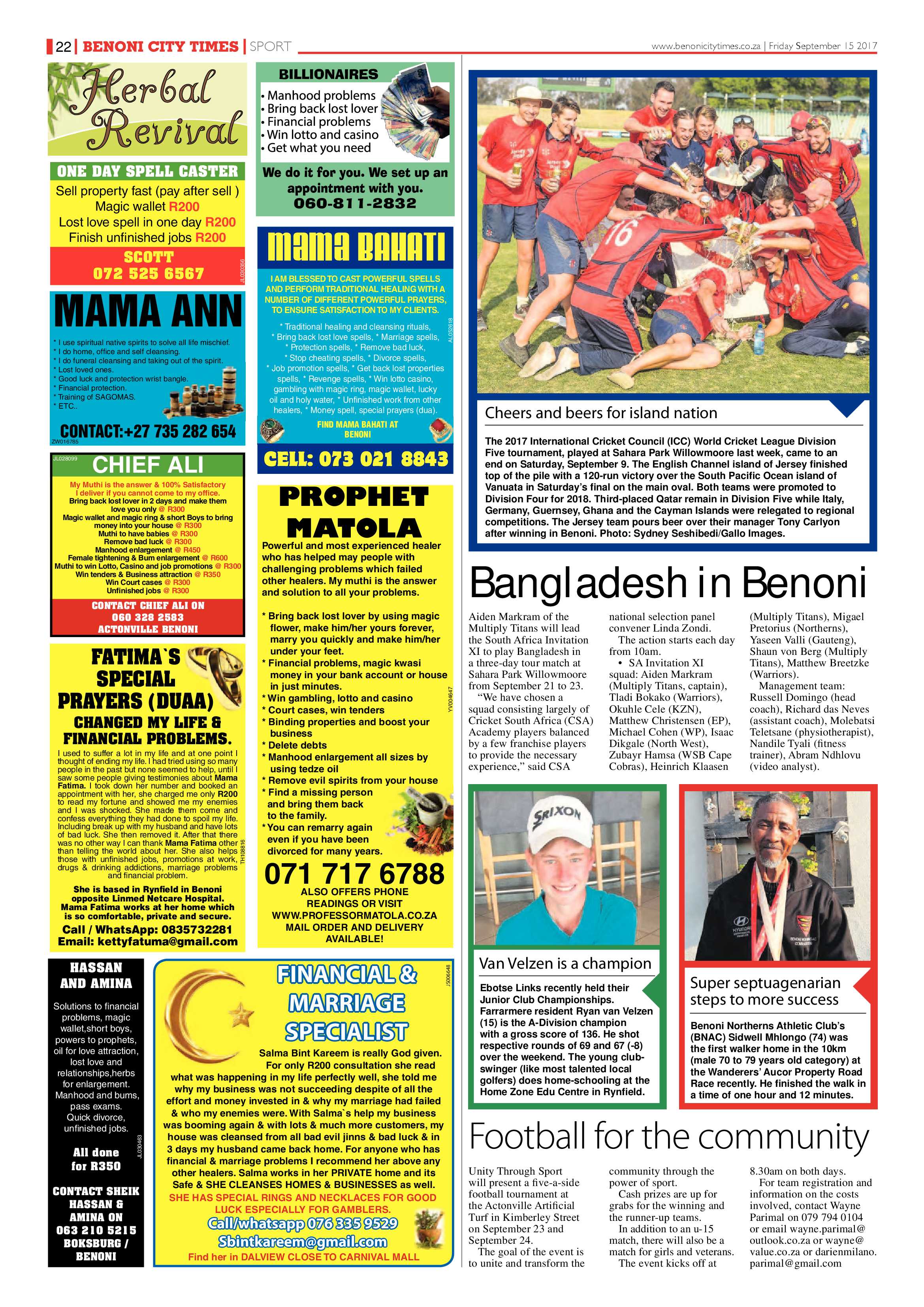 Benoni City Times 14 September 2017 page 22