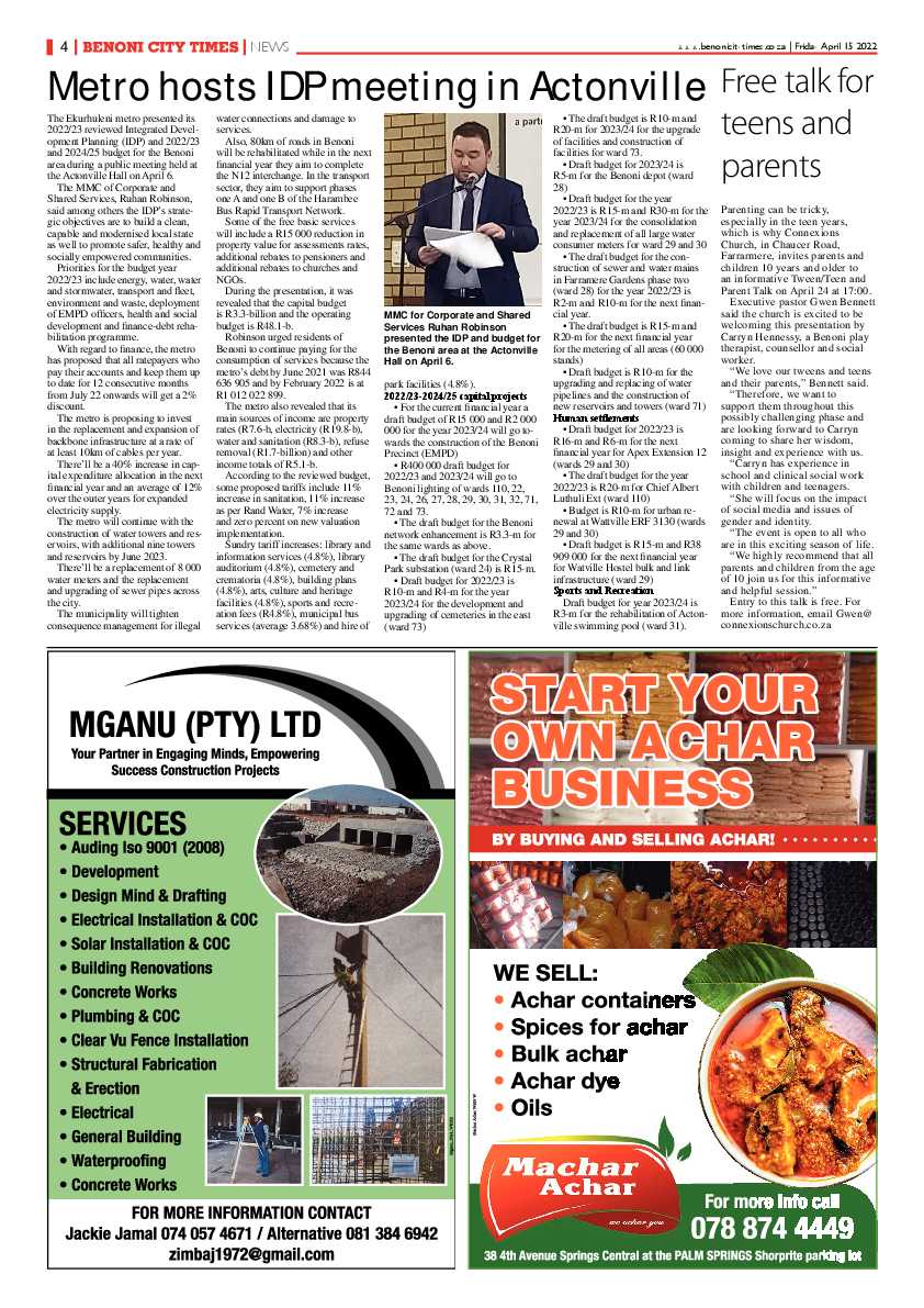 Benoni City Times 15 April 2022 page 4
