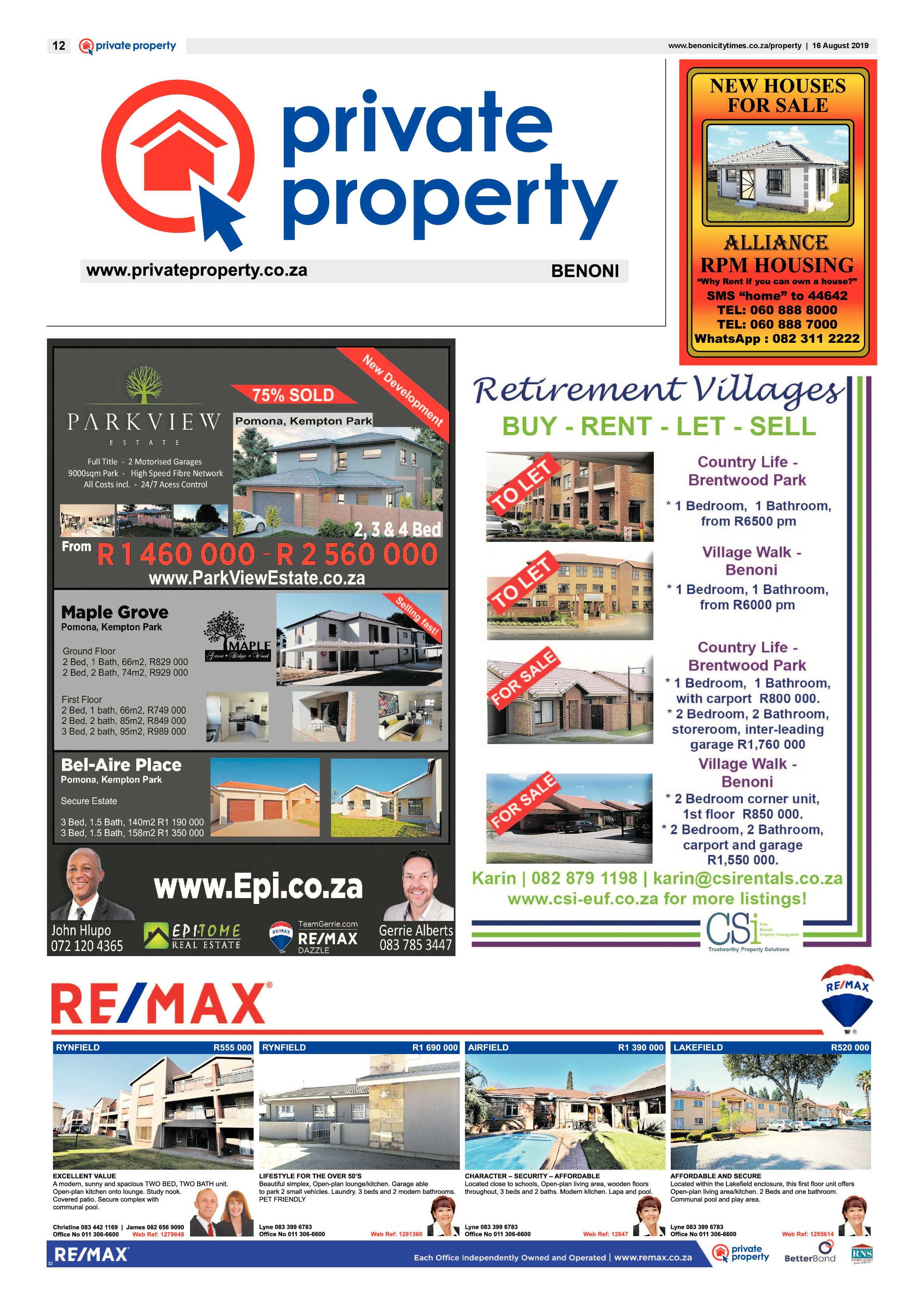 Benoni City Times 15 August 2019 page 12