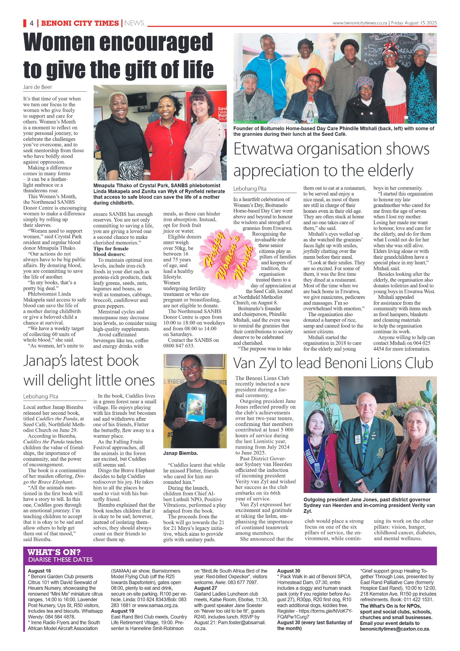 Benoni City Times 15 August 2025 page 6