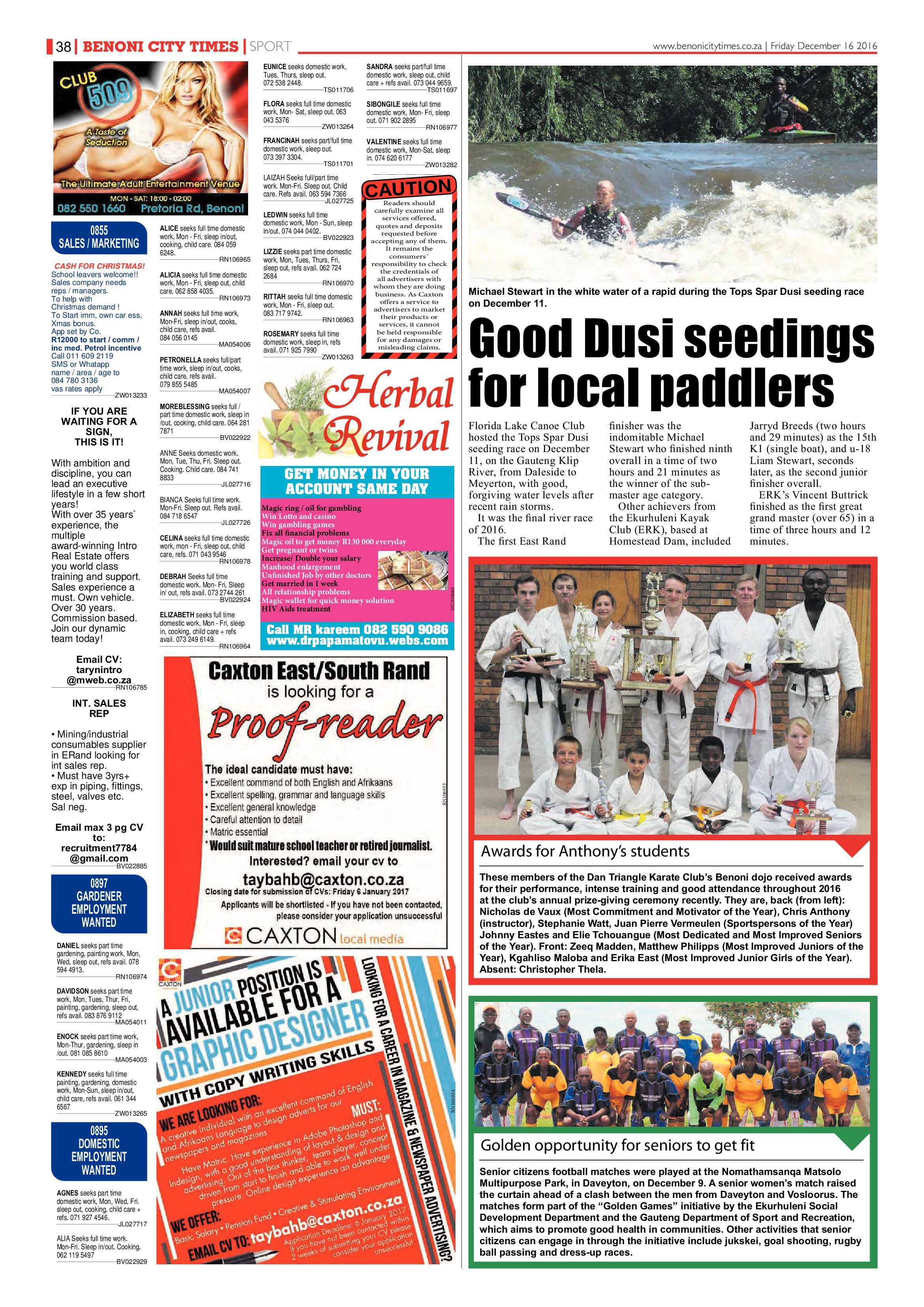 Benoni City Times 15 December page 38