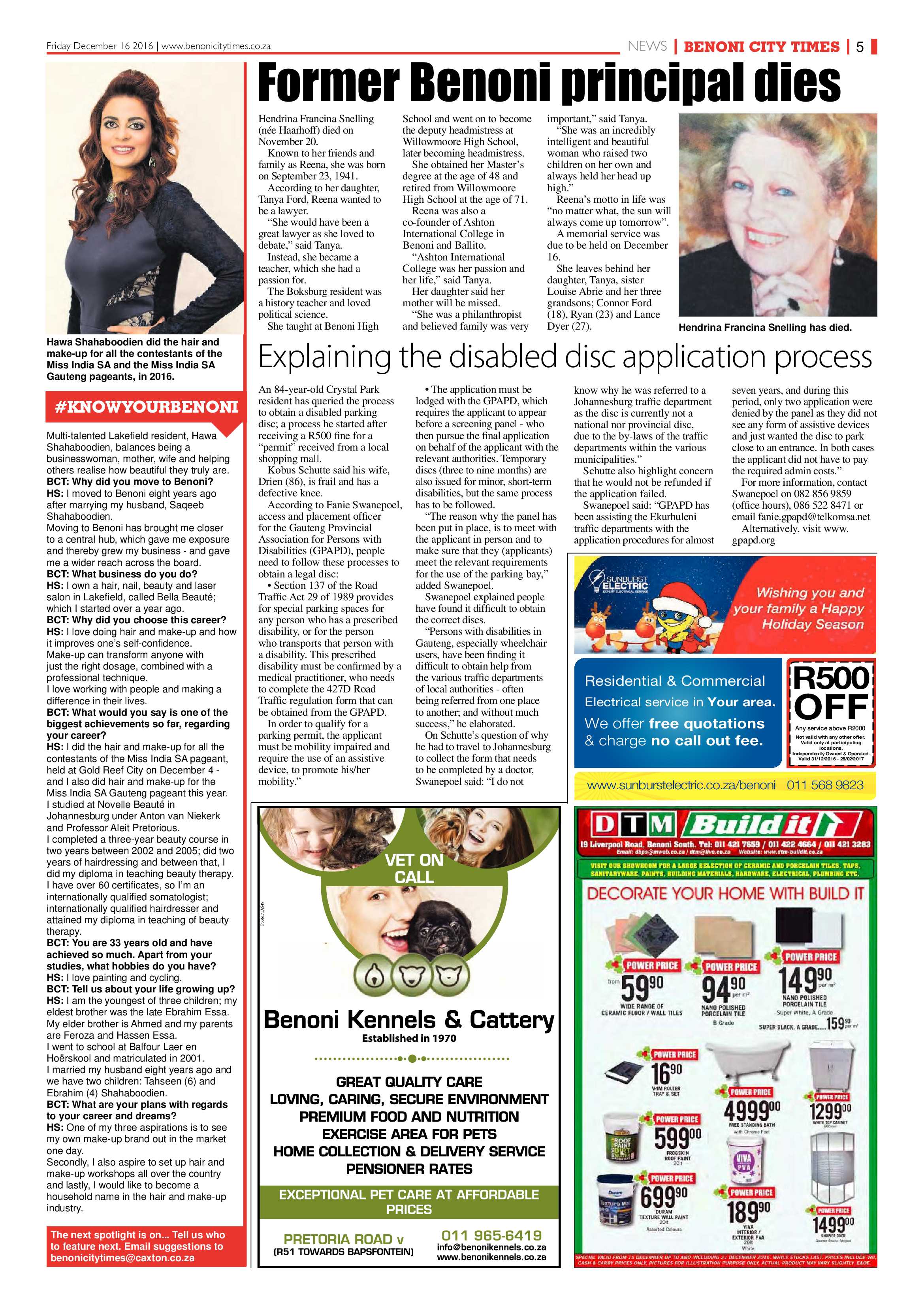 Benoni City Times 15 December page 5