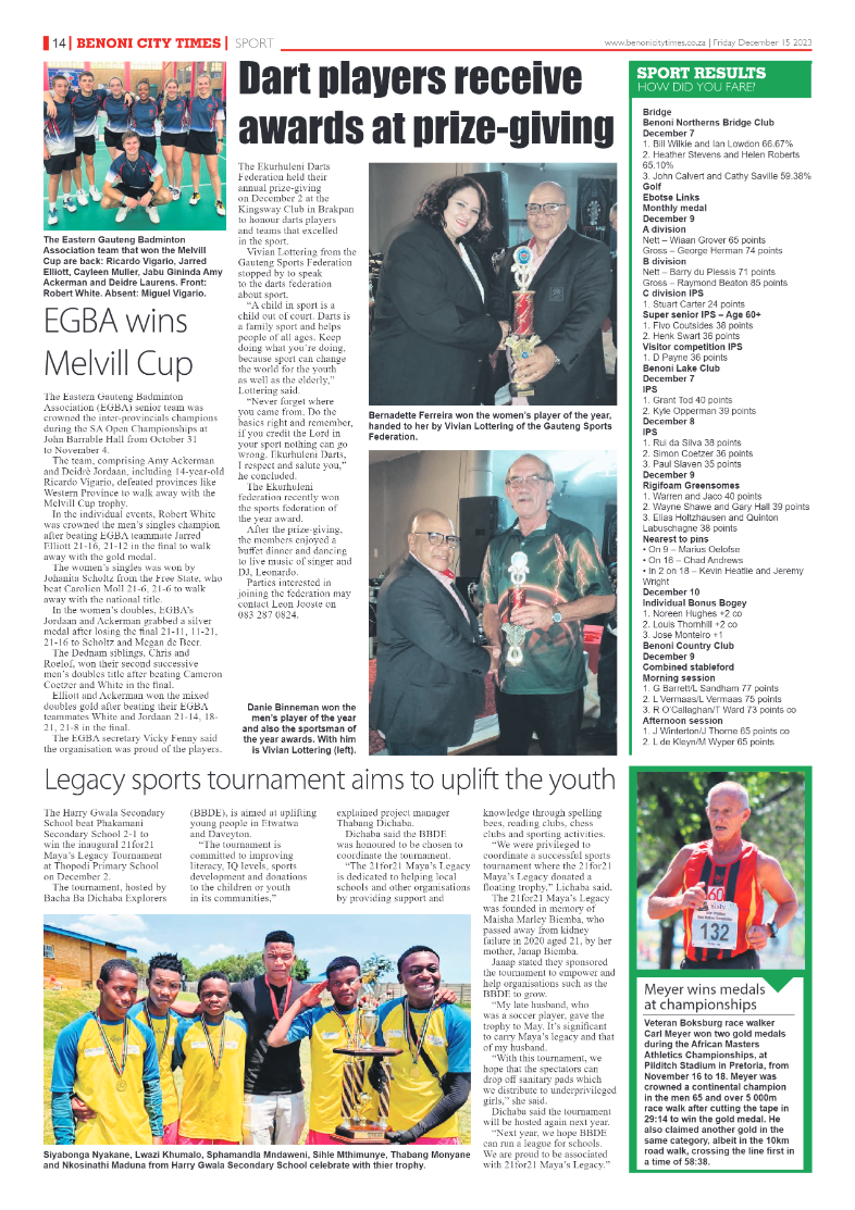 Benoni City Times 15 December 2023 page 14