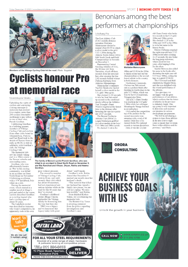 Benoni City Times 15 December 2023 page 15