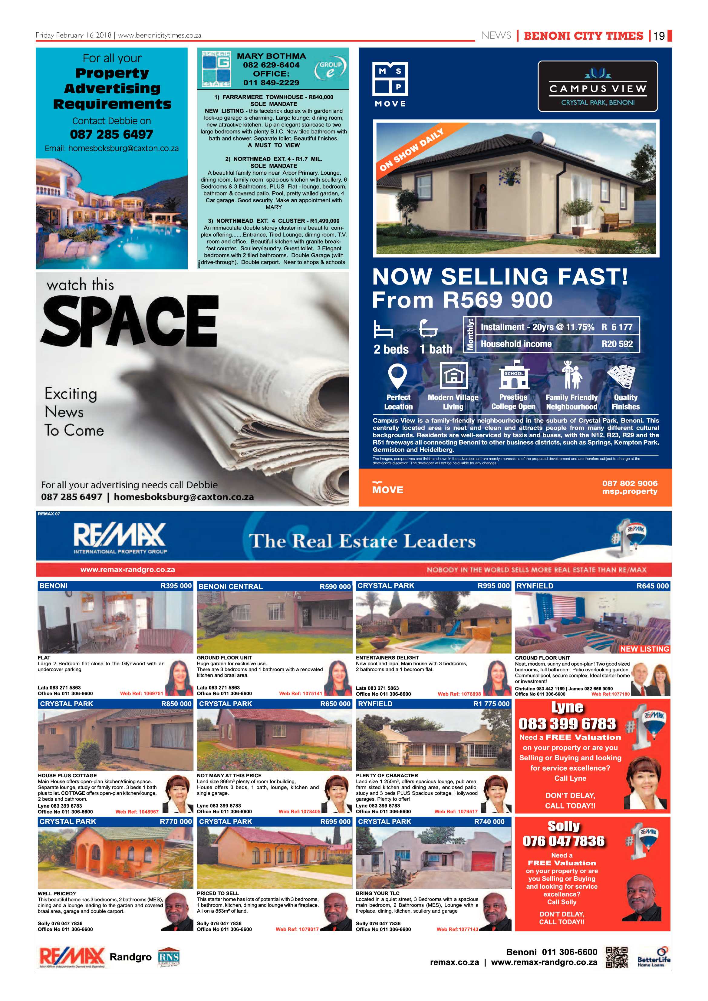Benoni City Times 15 February 2018 page 19