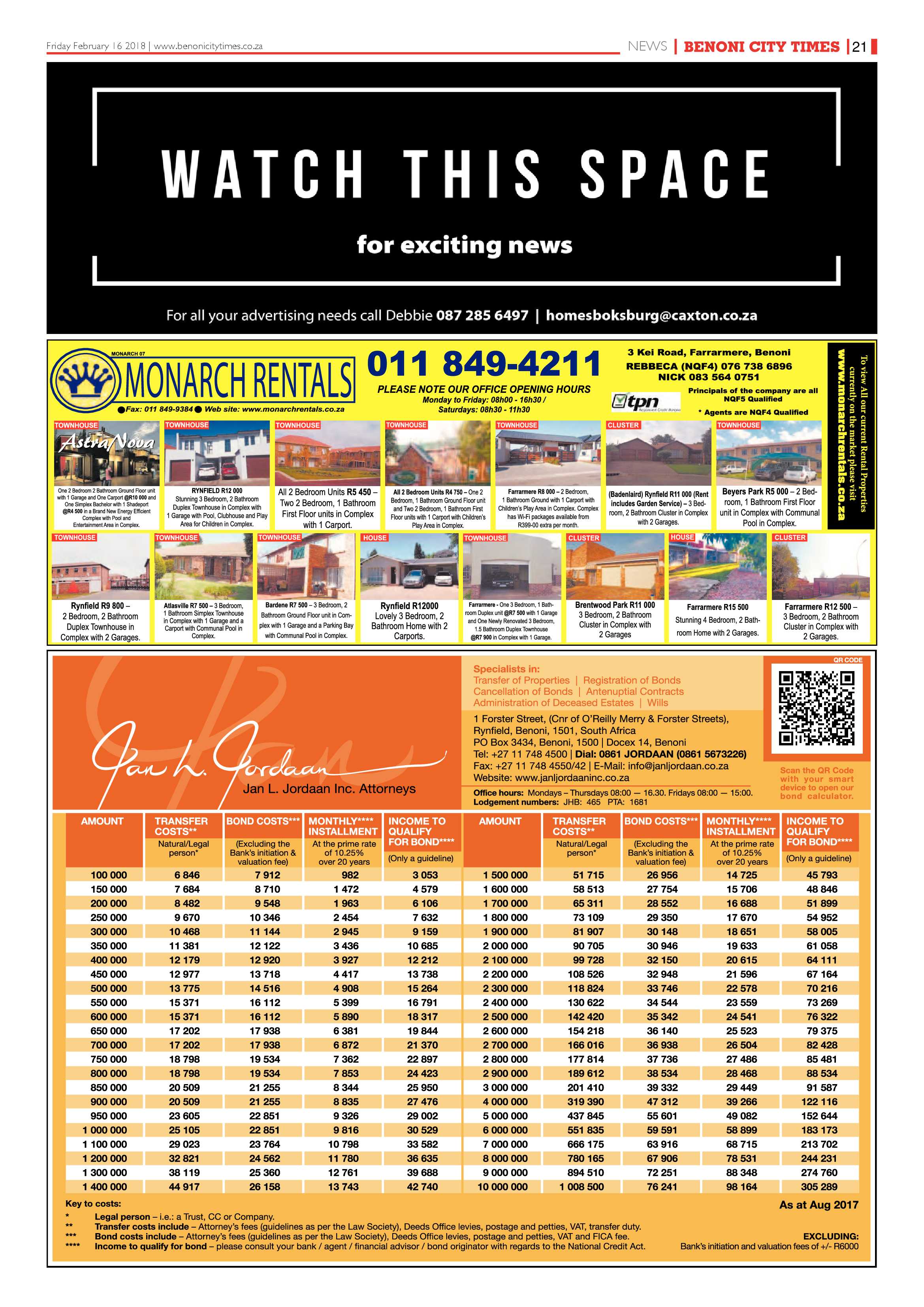 Benoni City Times 15 February 2018 page 21