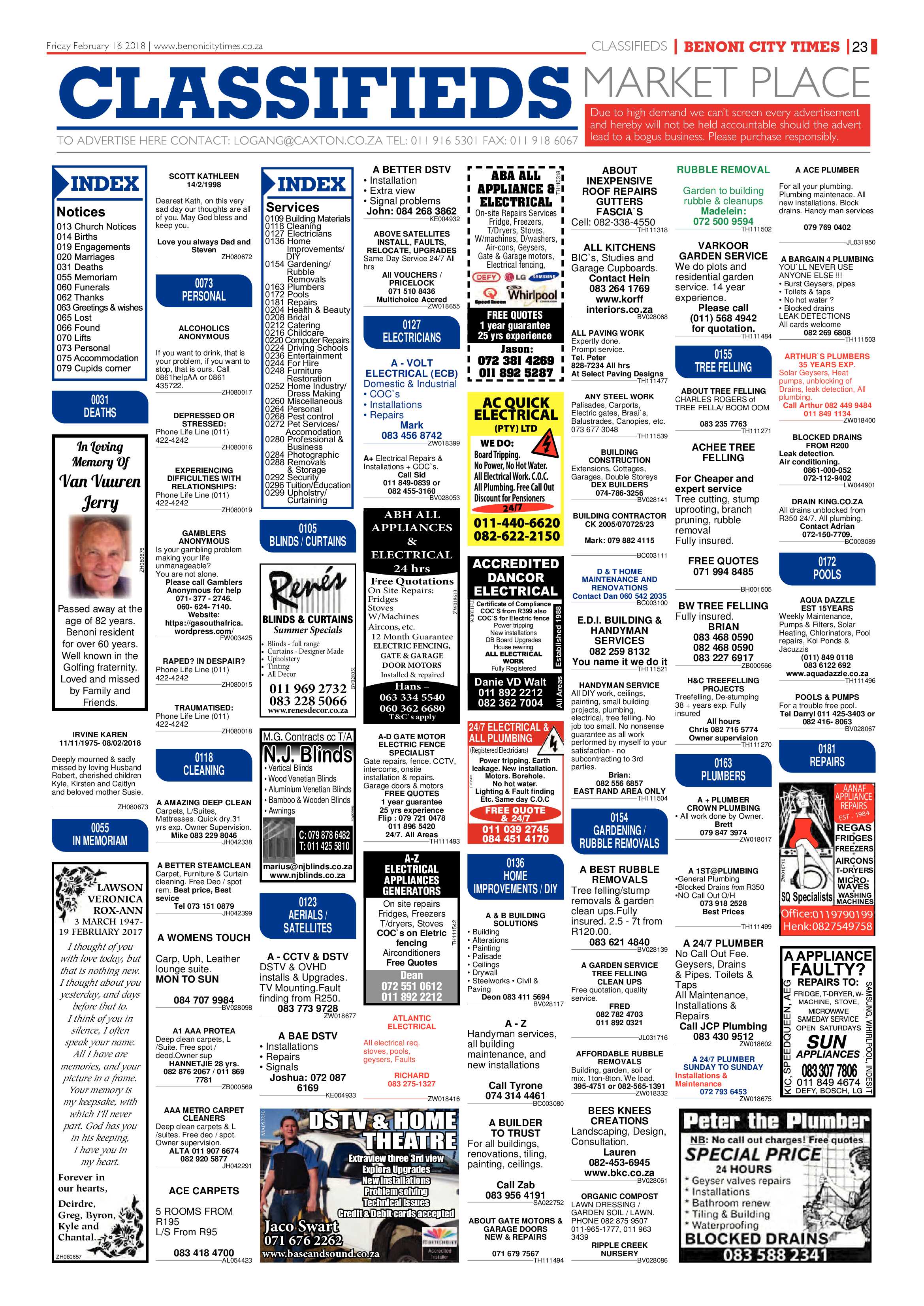 Benoni City Times 15 February 2018 page 23