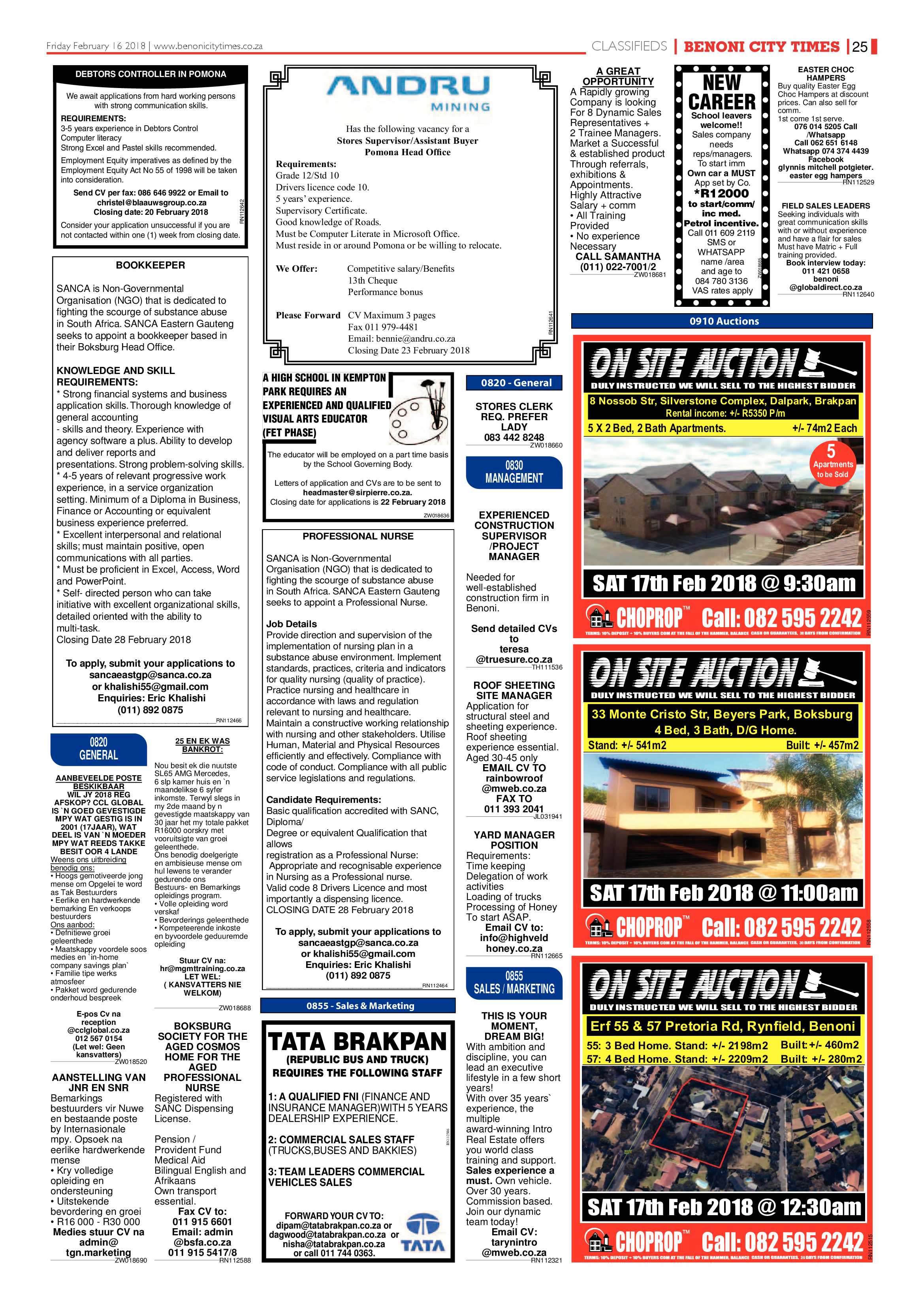 Benoni City Times 15 February 2018 page 25