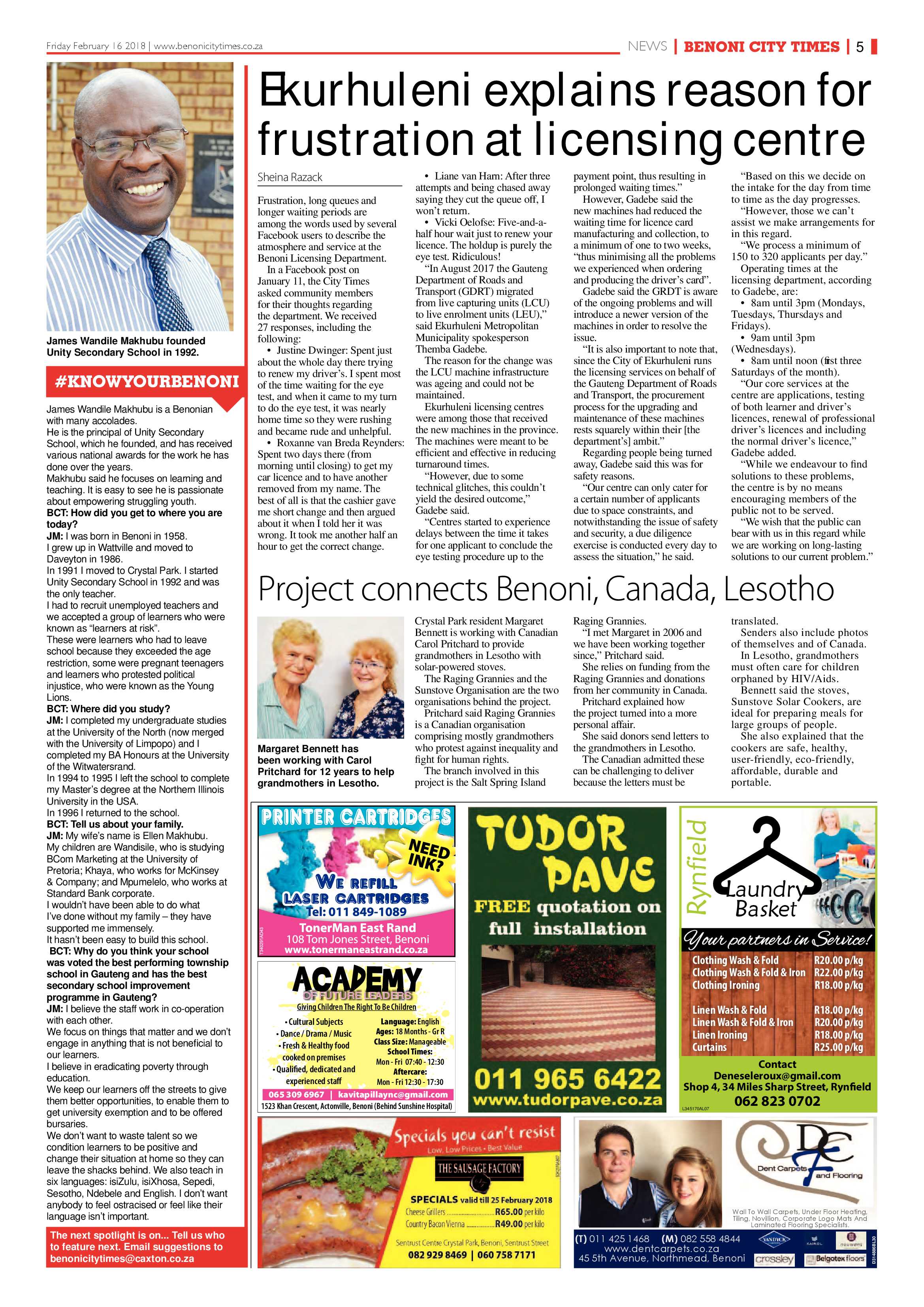 Benoni City Times 15 February 2018 page 5
