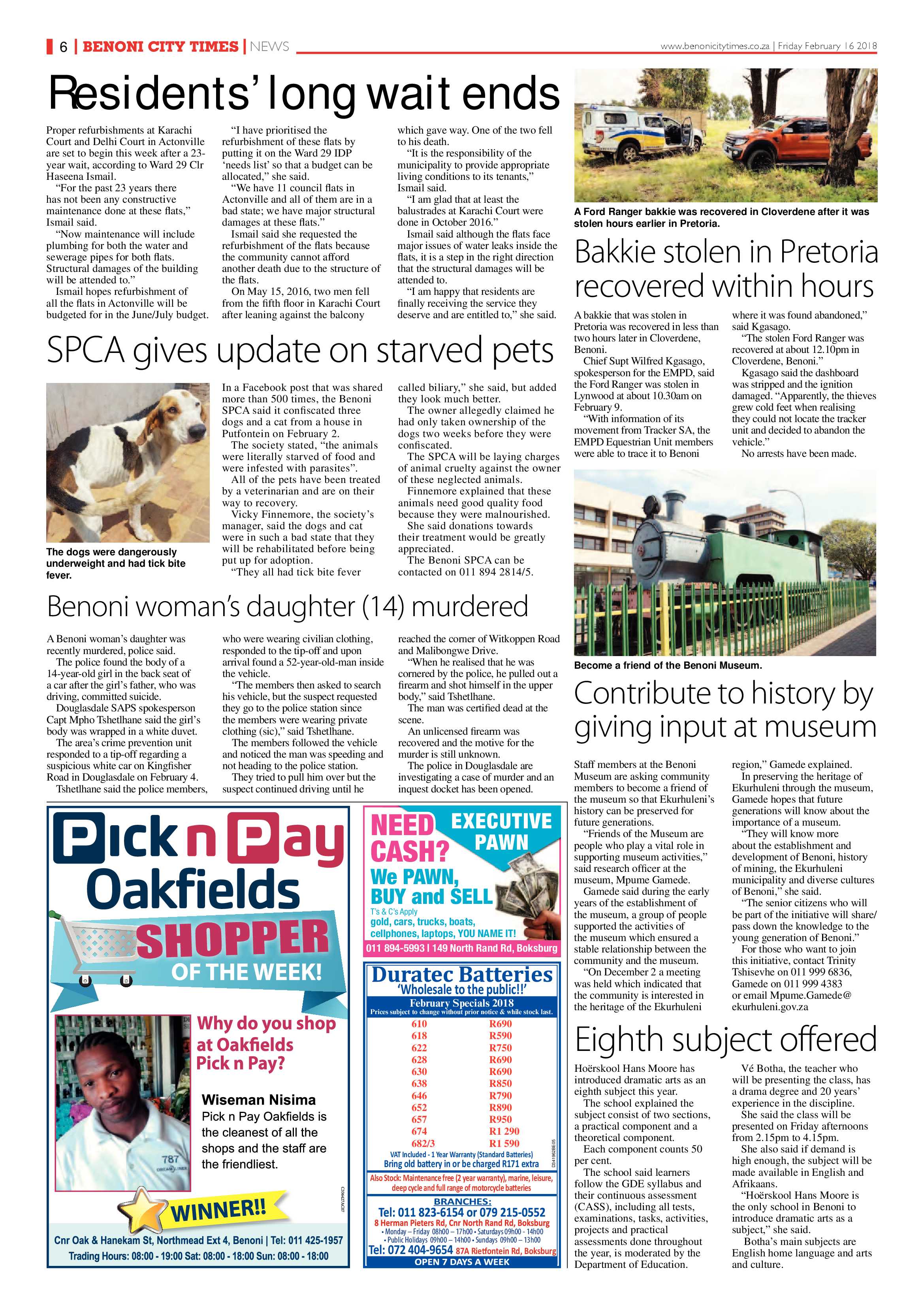 Benoni City Times 15 February 2018 page 6