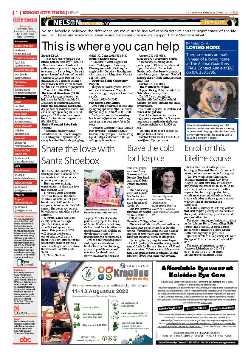 Benoni City Times 15 July 2022 page 2