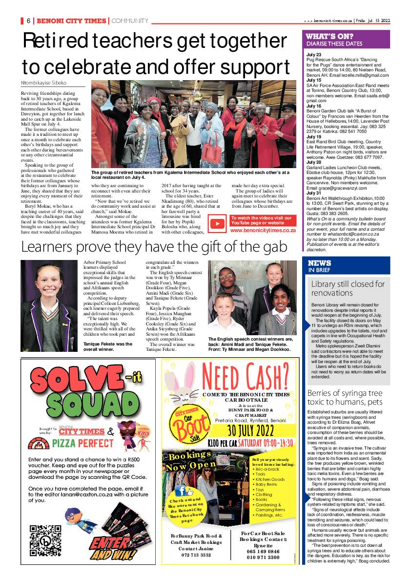 Benoni City Times 15 July 2022 page 6