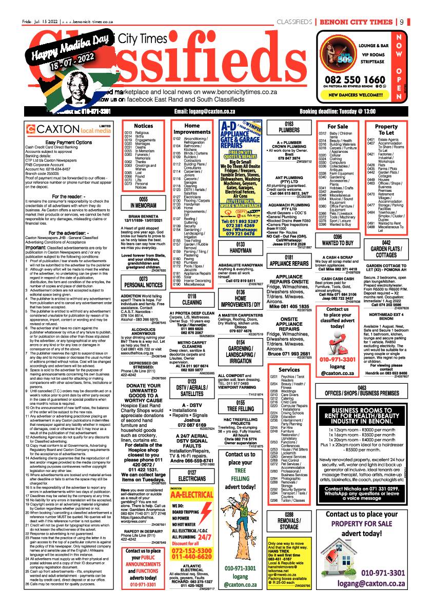 Benoni City Times 15 July 2022 page 9