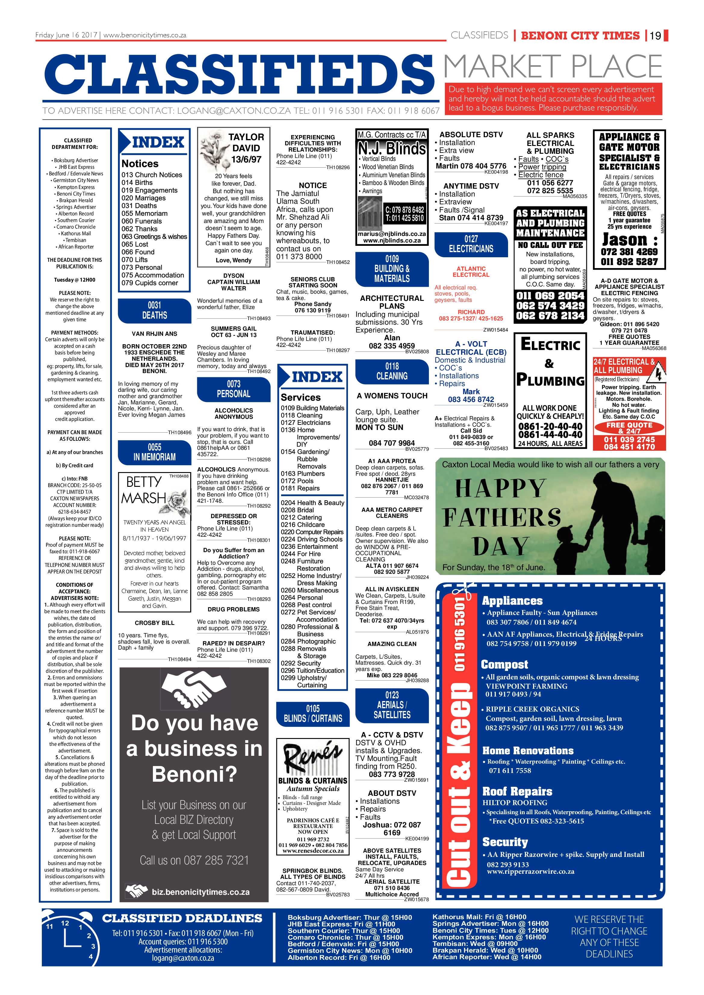 Benoni City Times 15 June 2017 page 19