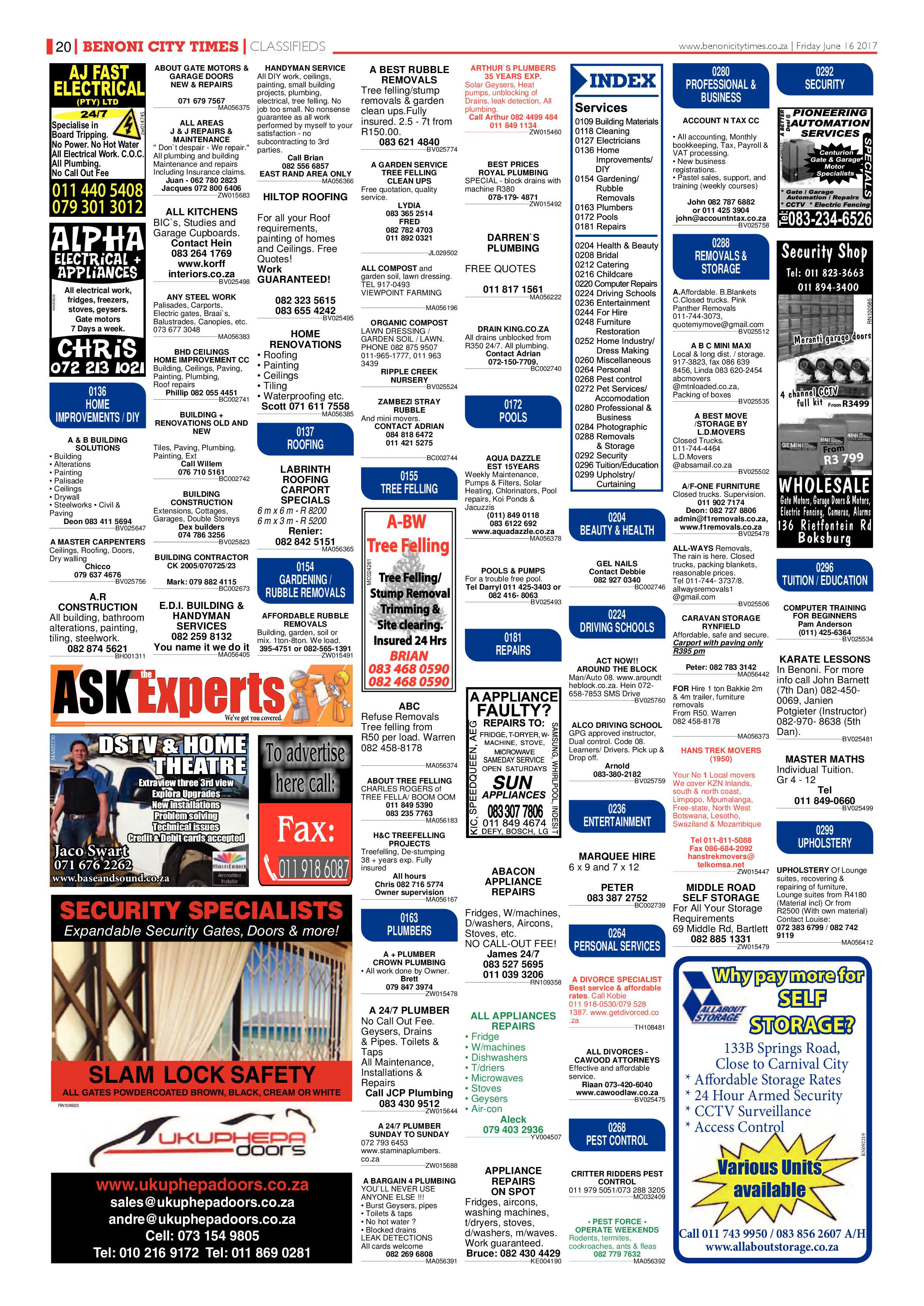 Benoni City Times 15 June 2017 page 20