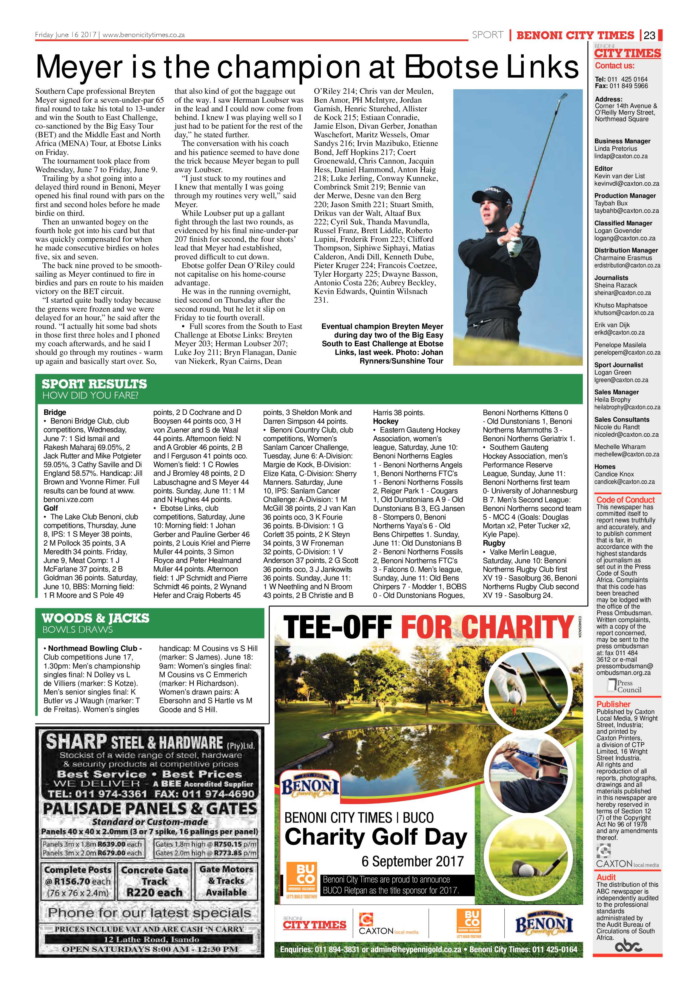 Benoni City Times 15 June 2017 page 23