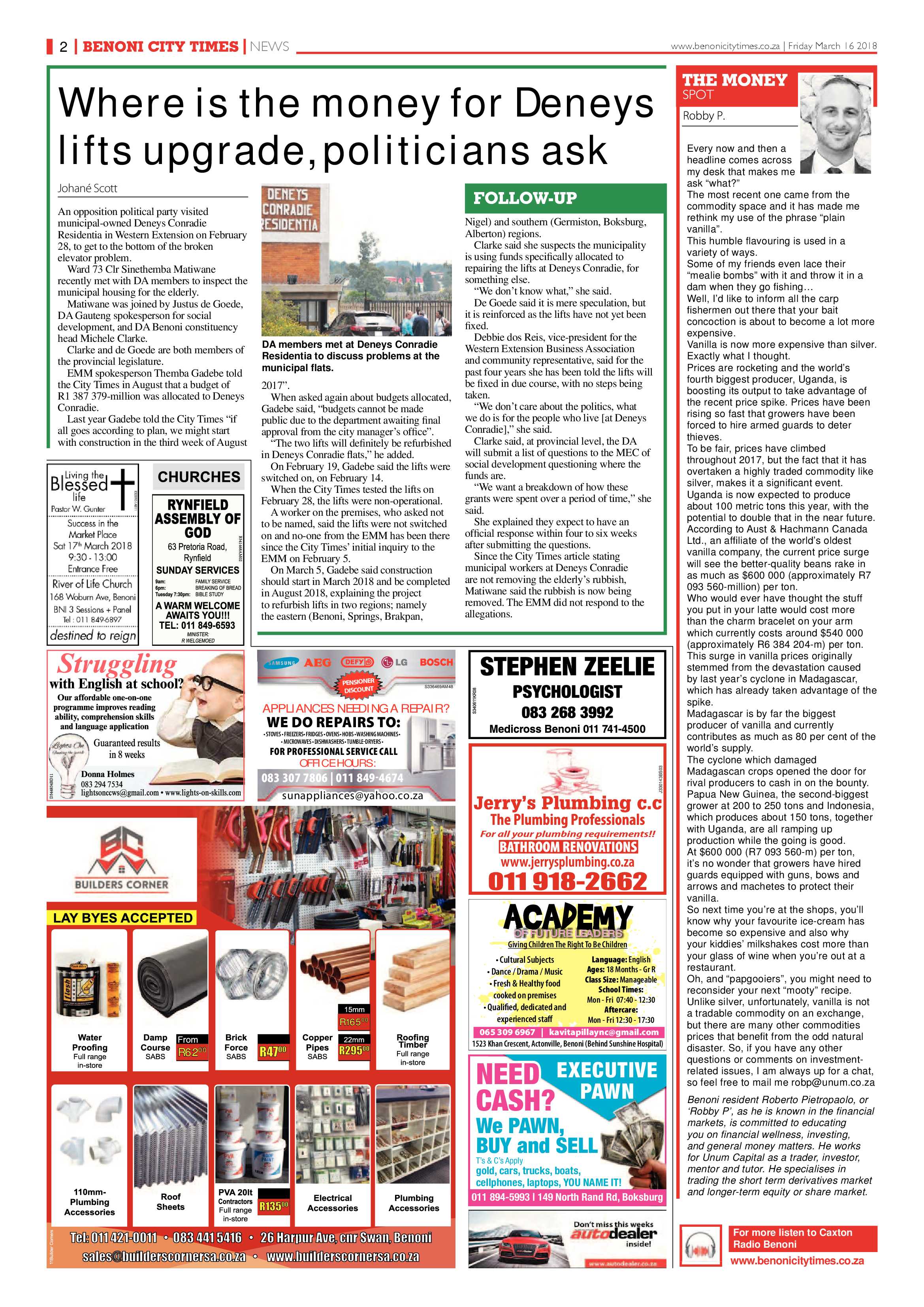 Benoni City Times 15 March 2018 page 2