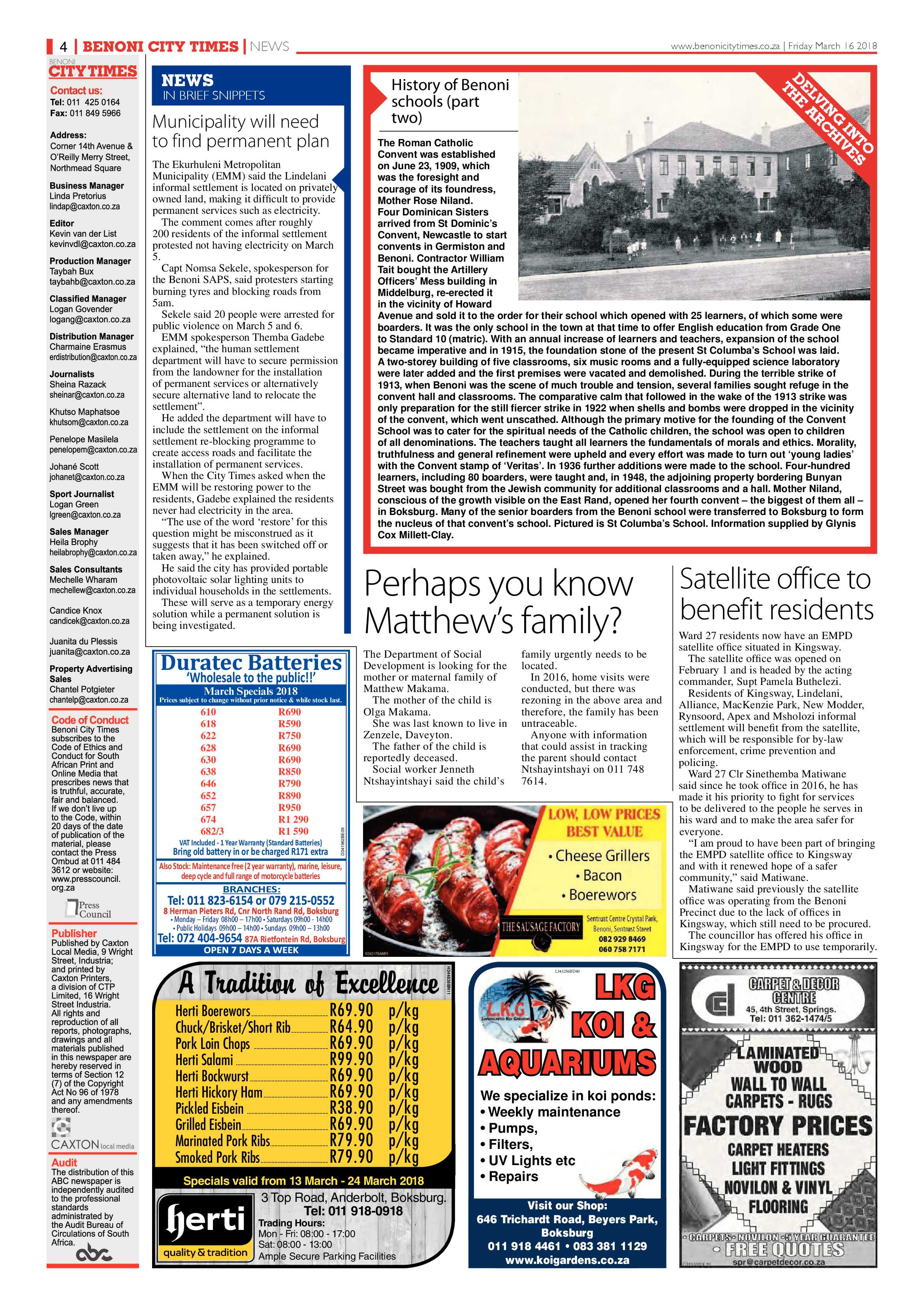 Benoni City Times 15 March 2018 page 4