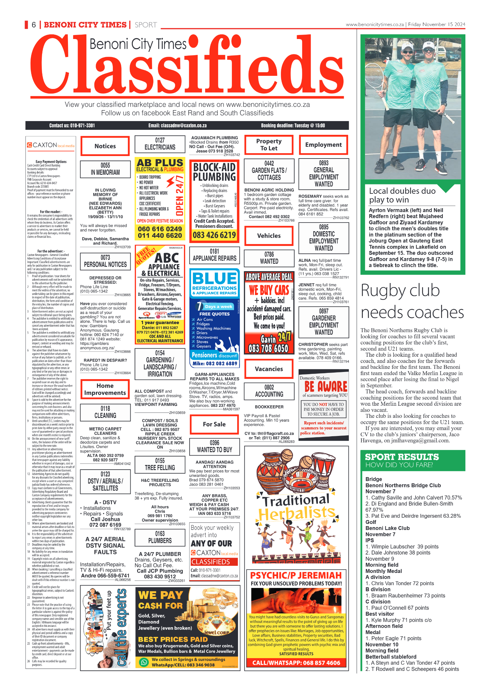 Benoni City Times 15 November 2024 page 6