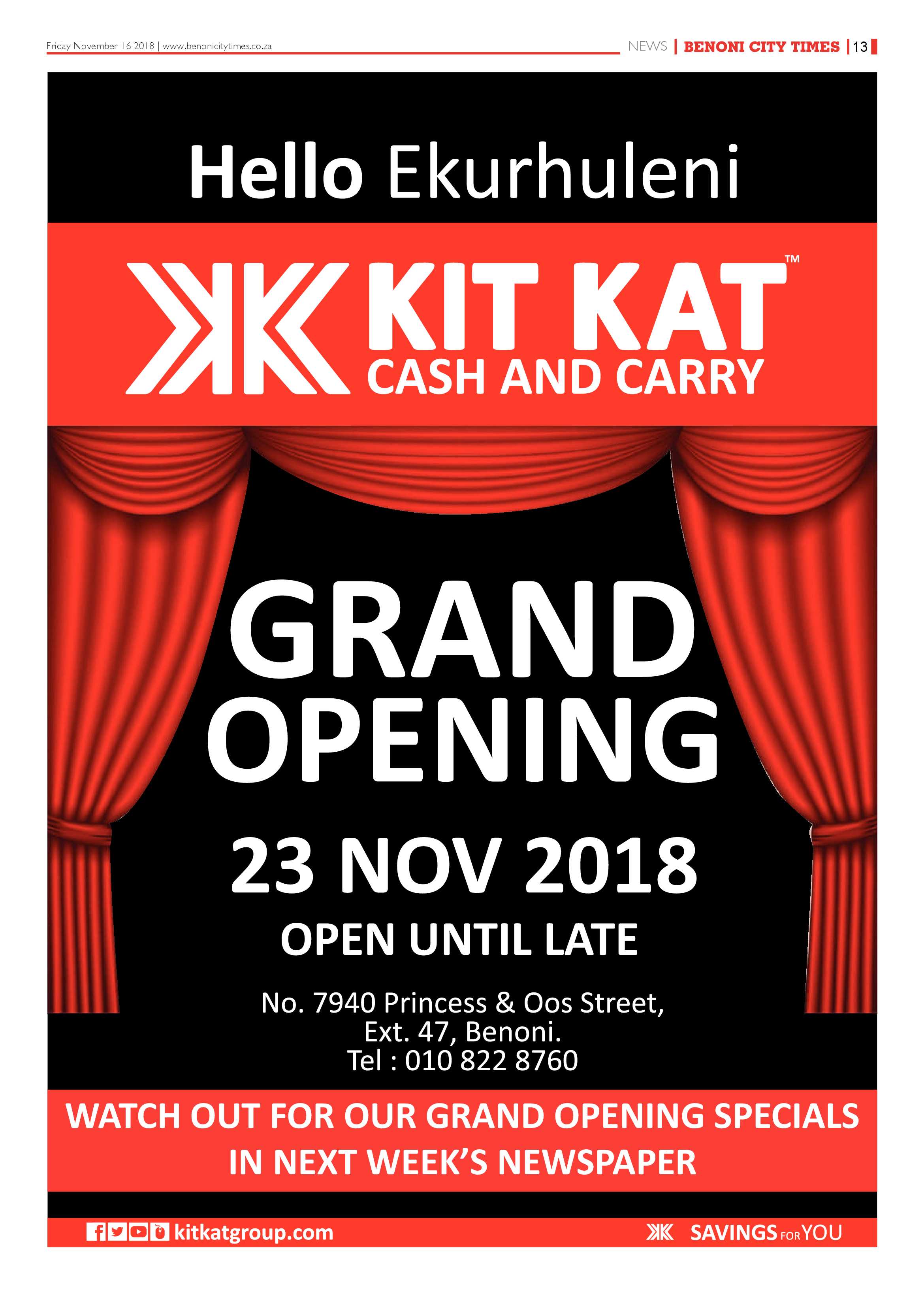 Benoni City Times 15 Novemeber 2018 page 13