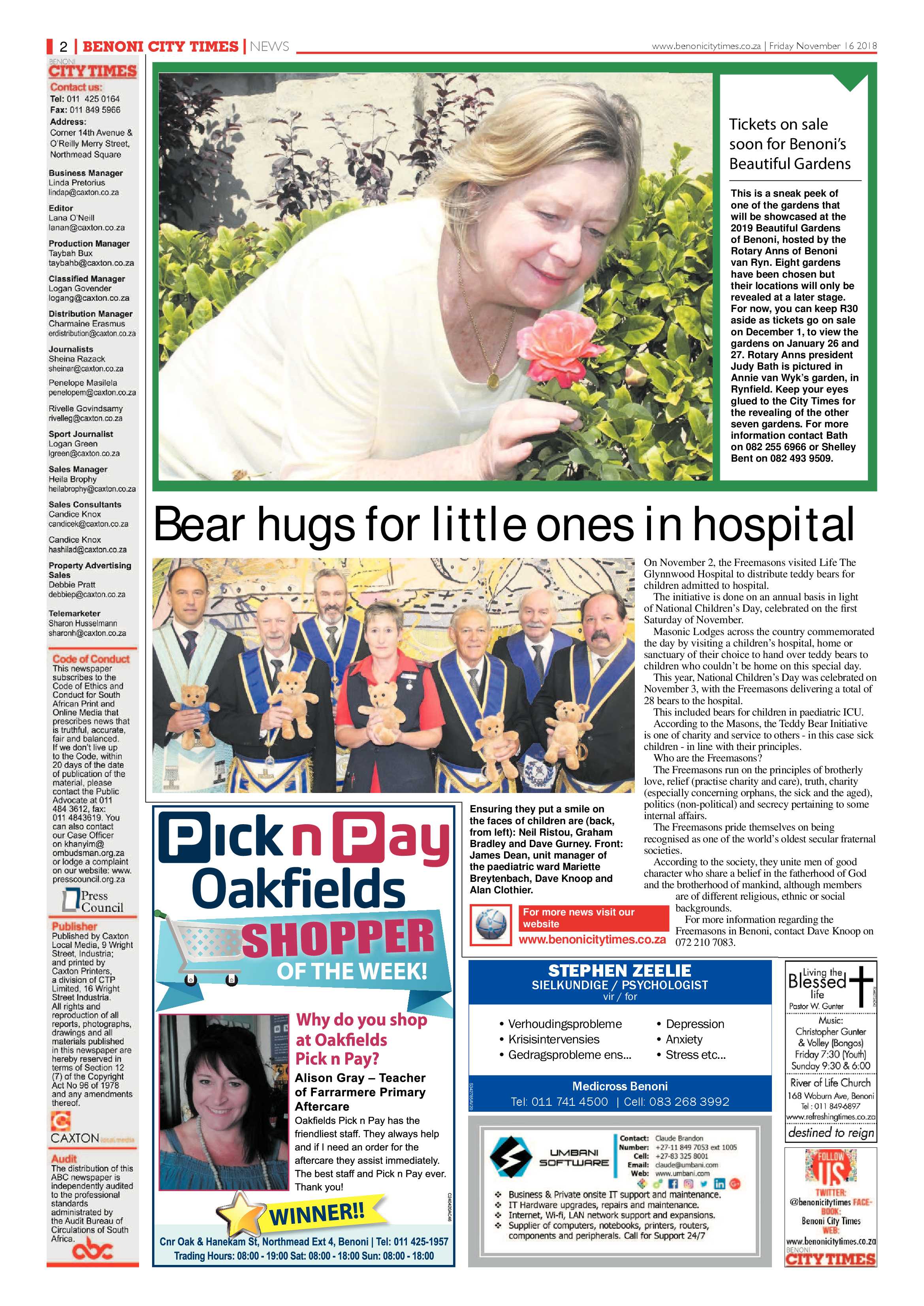 Benoni City Times 15 Novemeber 2018 page 2