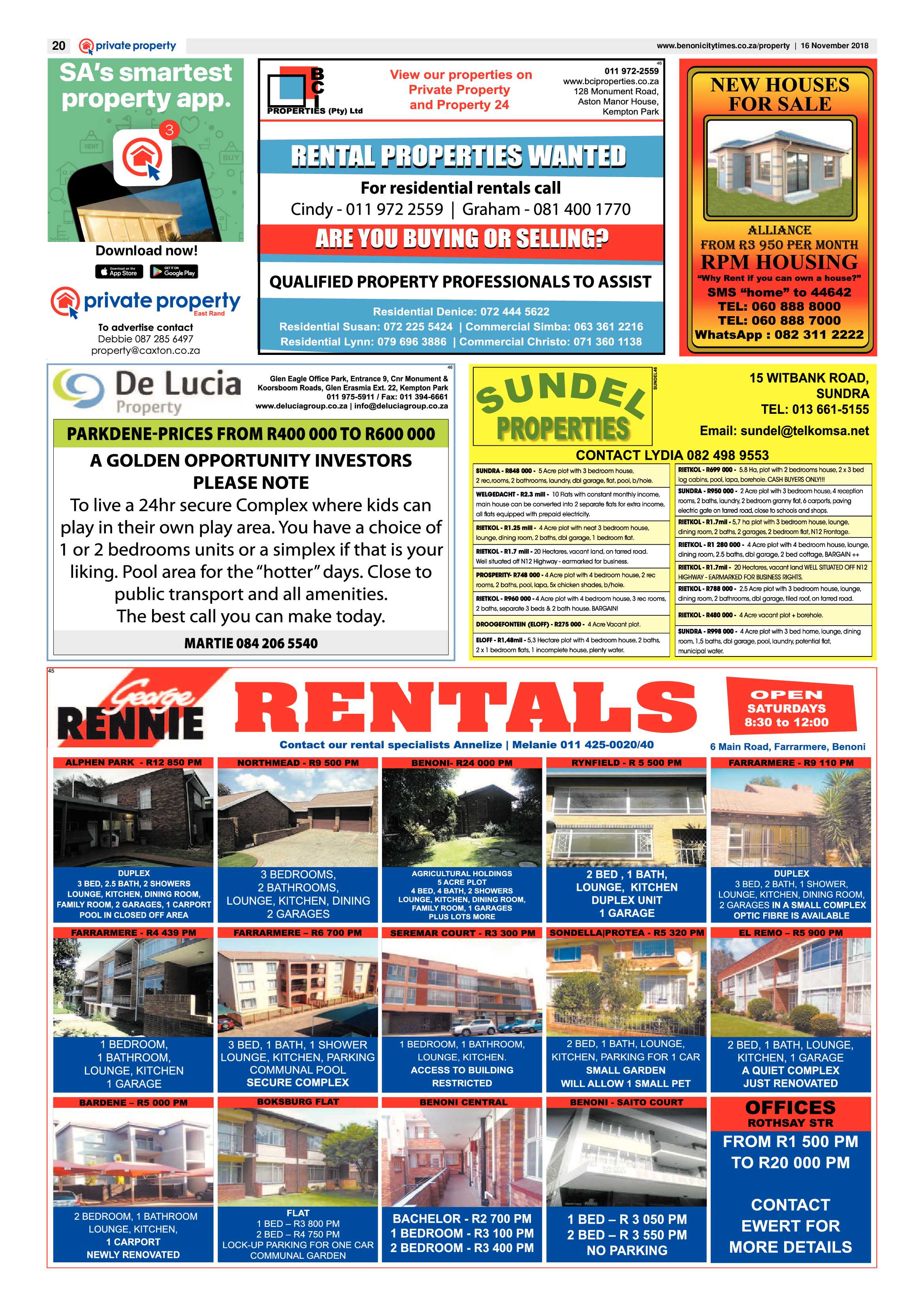 Benoni City Times 15 Novemeber 2018 page 20