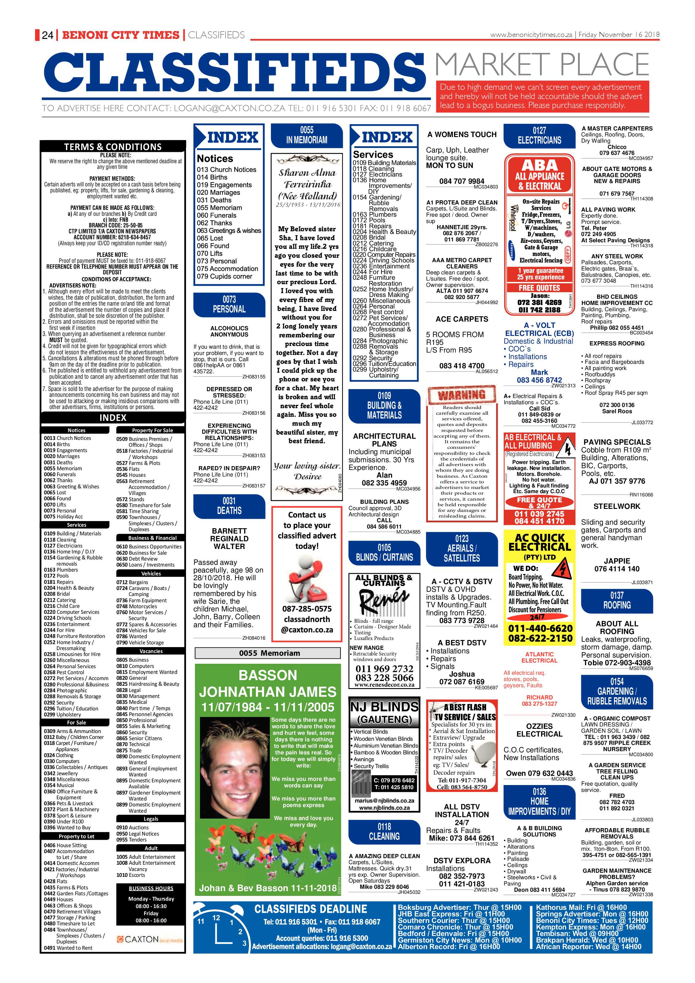 Benoni City Times 15 Novemeber 2018 page 24