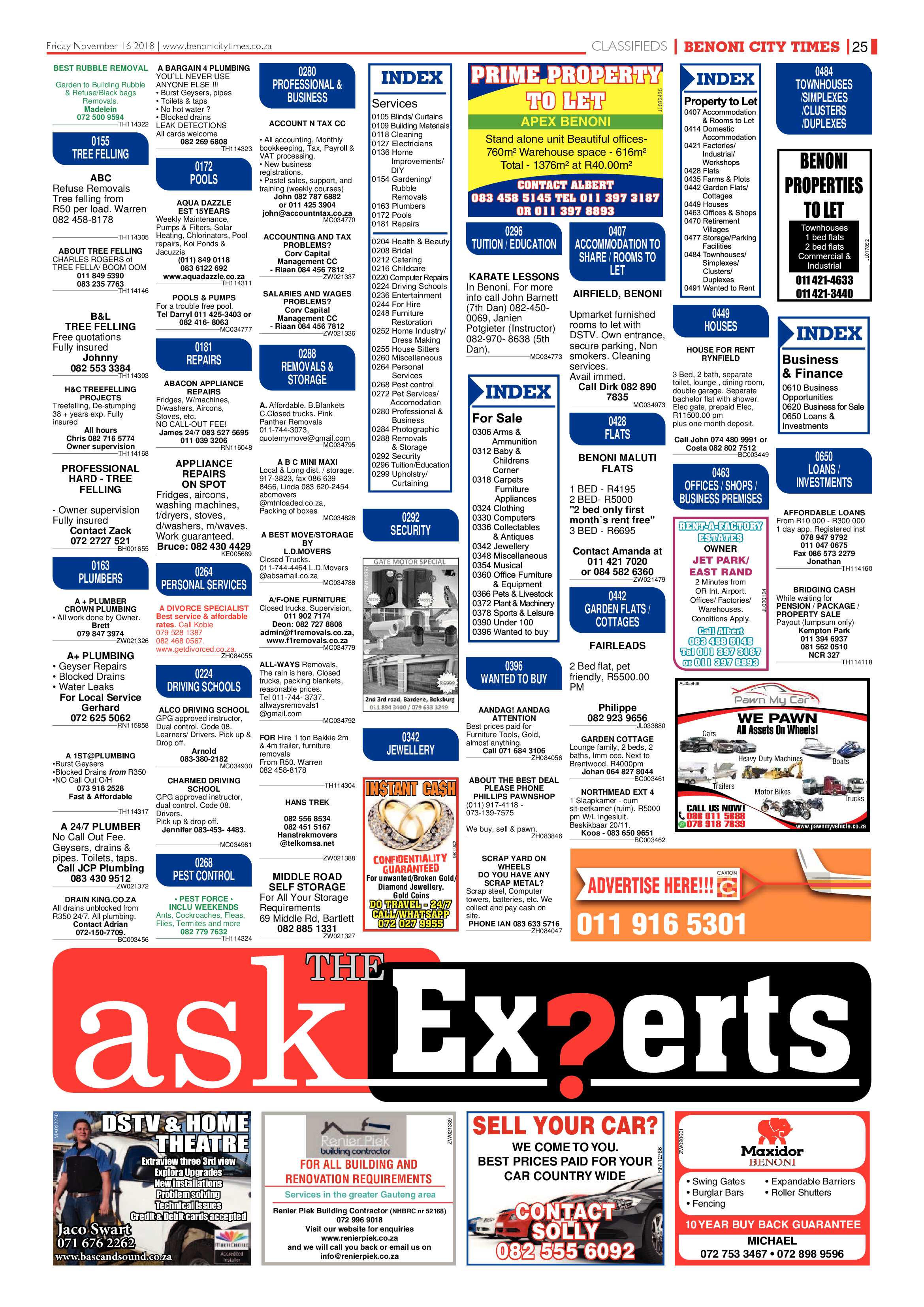 Benoni City Times 15 Novemeber 2018 page 25