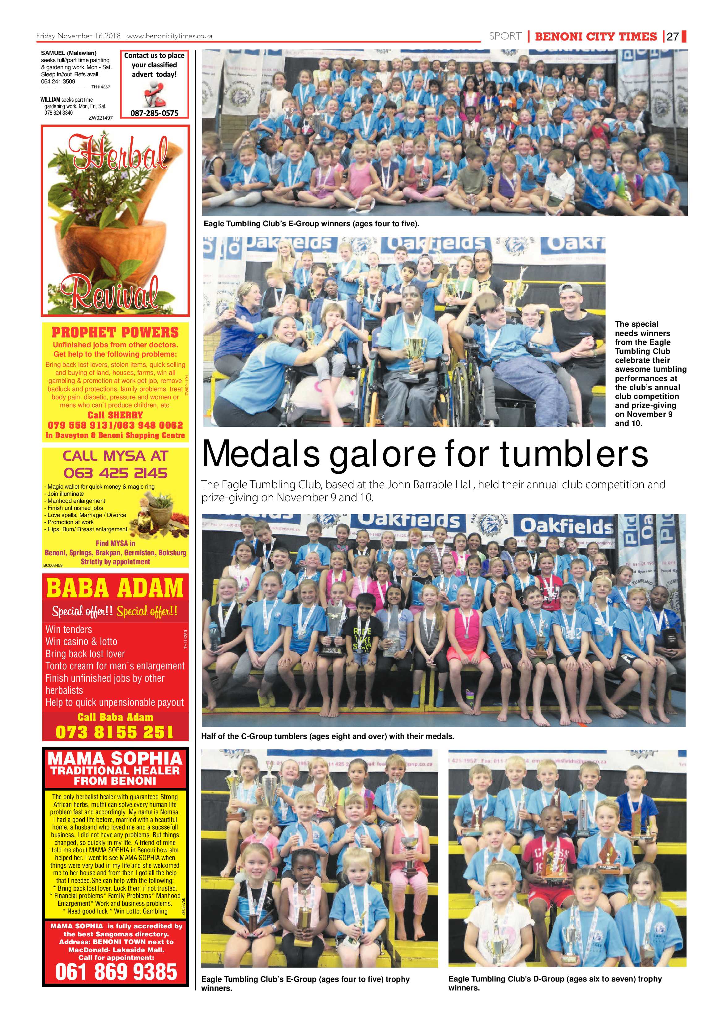Benoni City Times 15 Novemeber 2018 page 27