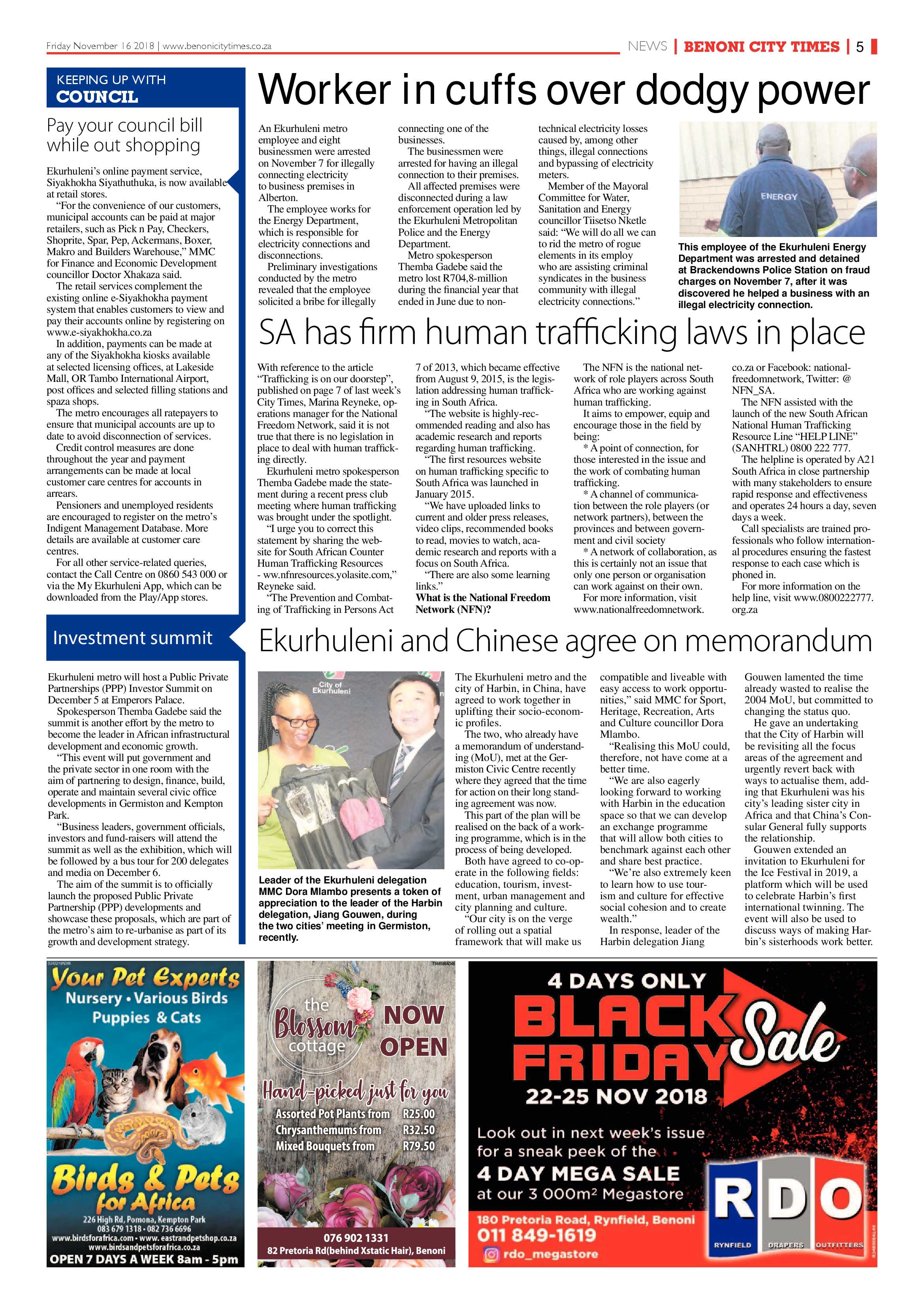 Benoni City Times 15 Novemeber 2018 page 5