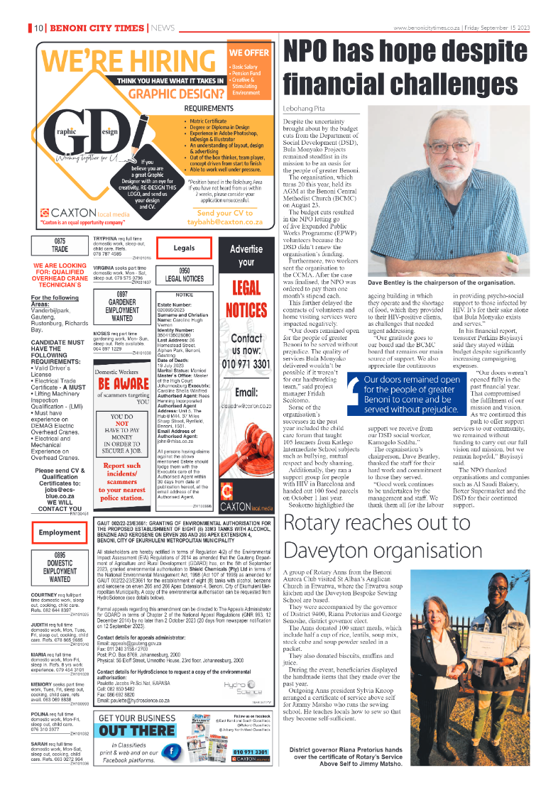 Benoni City Times 15 September 2023 page 10