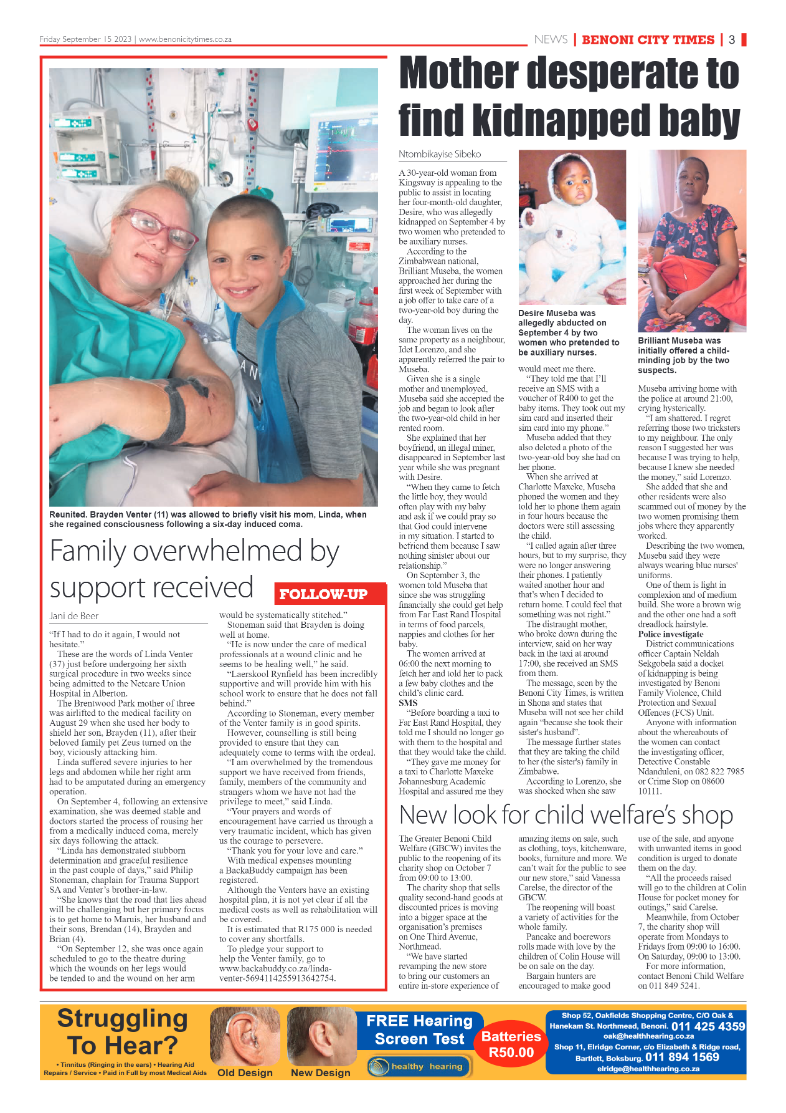 Benoni City Times 15 September 2023 page 3