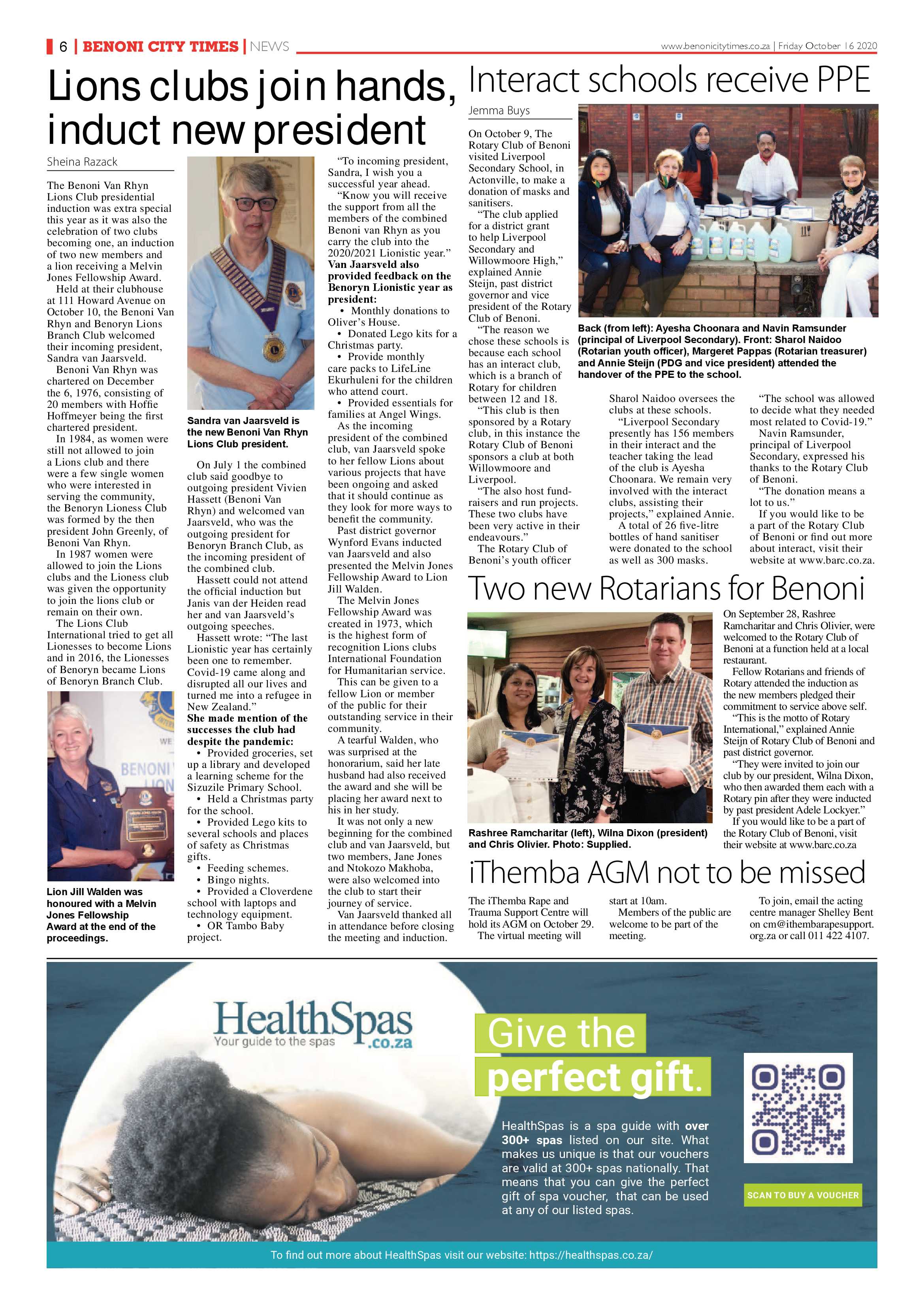 Benoni City Times 15  October 2020 page 6