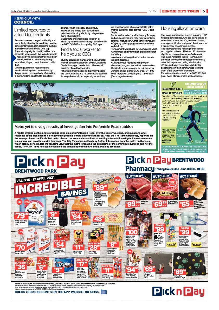 Benoni City Times 16 April 2021 page 5