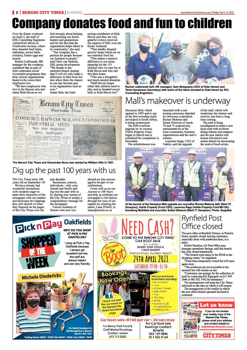 Benoni City Times 16 April 2021 page 8