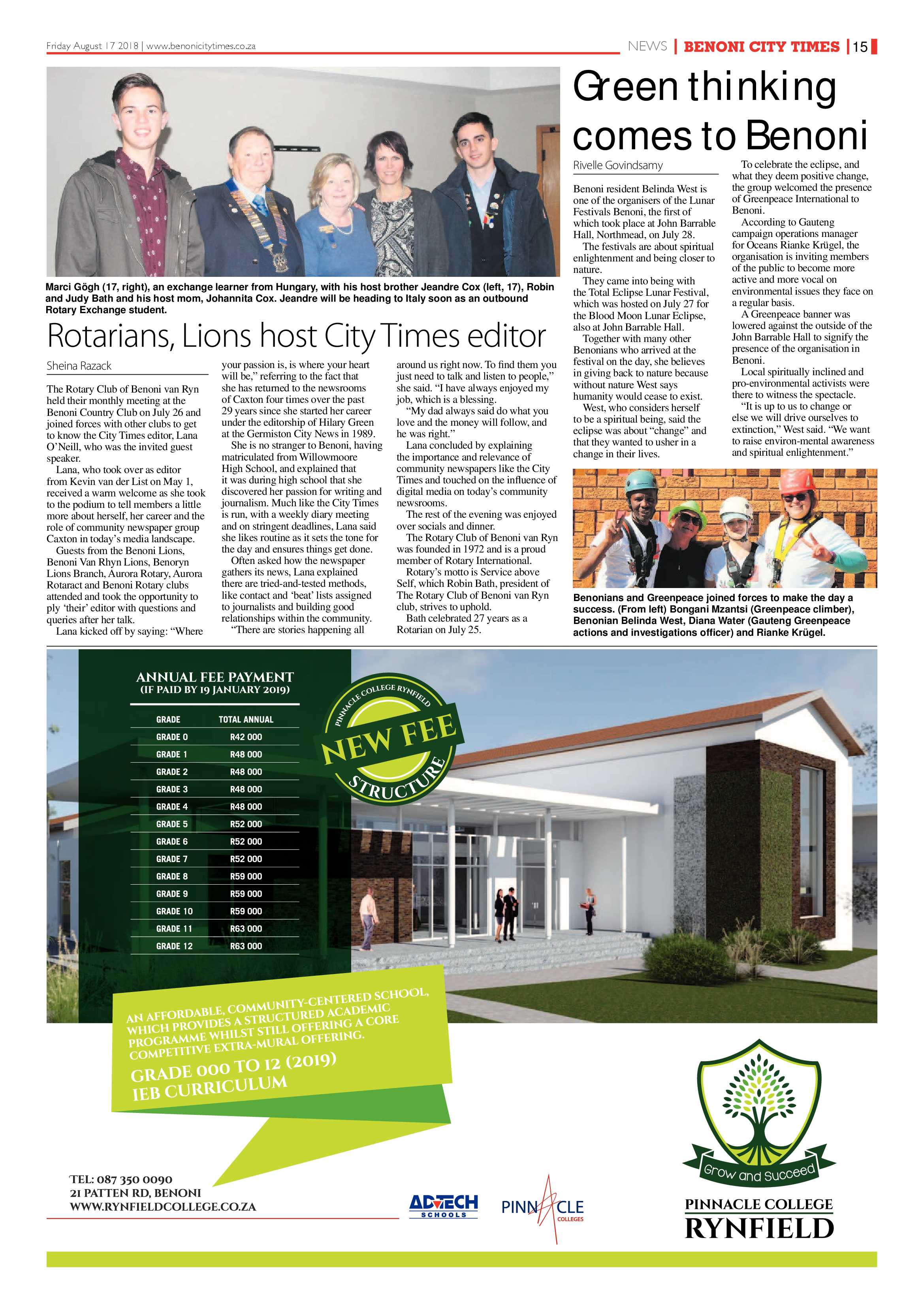 Benoni City Times 16 August 2018 page 15