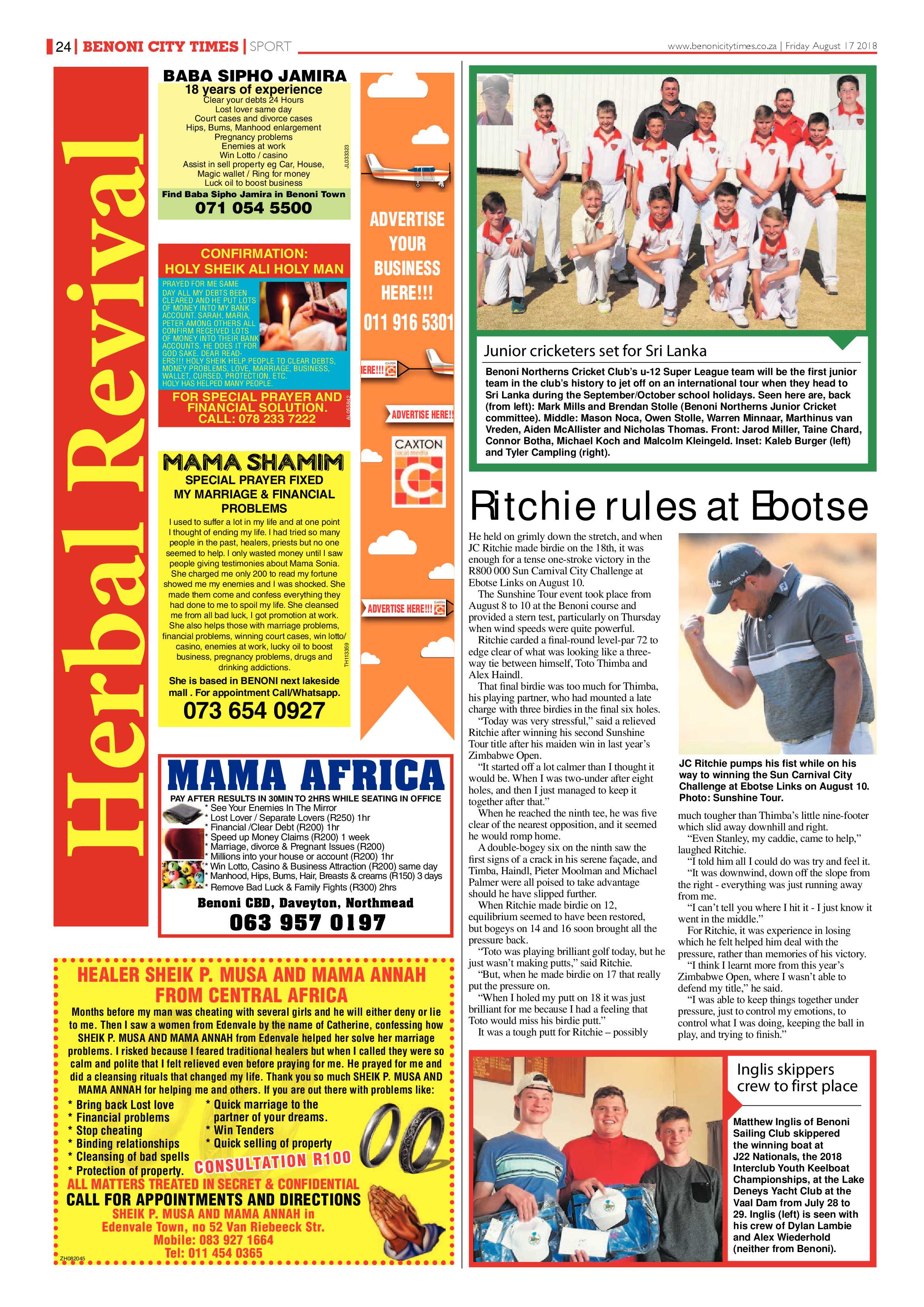 Benoni City Times 16 August 2018 page 24