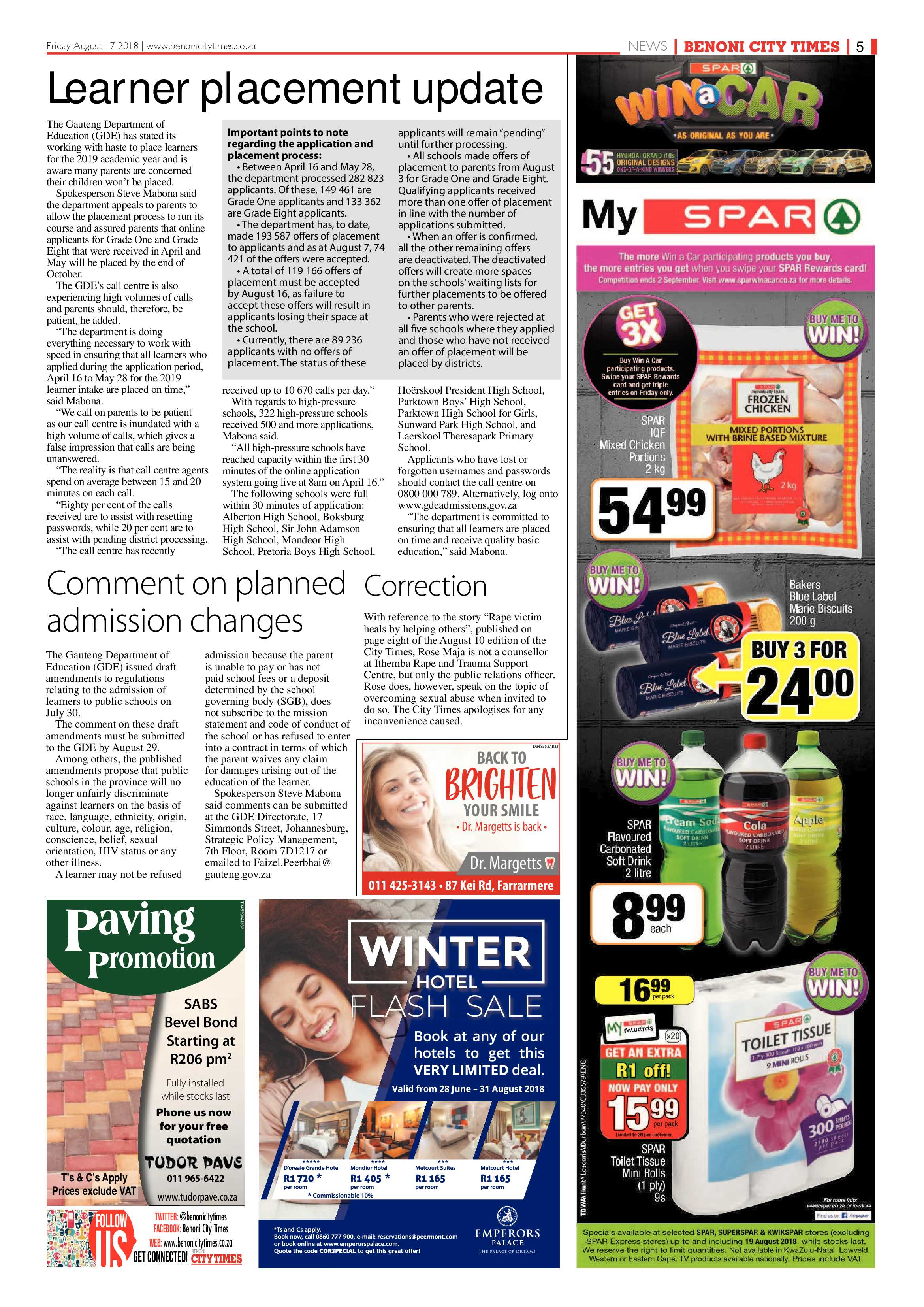 Benoni City Times 16 August 2018 page 5