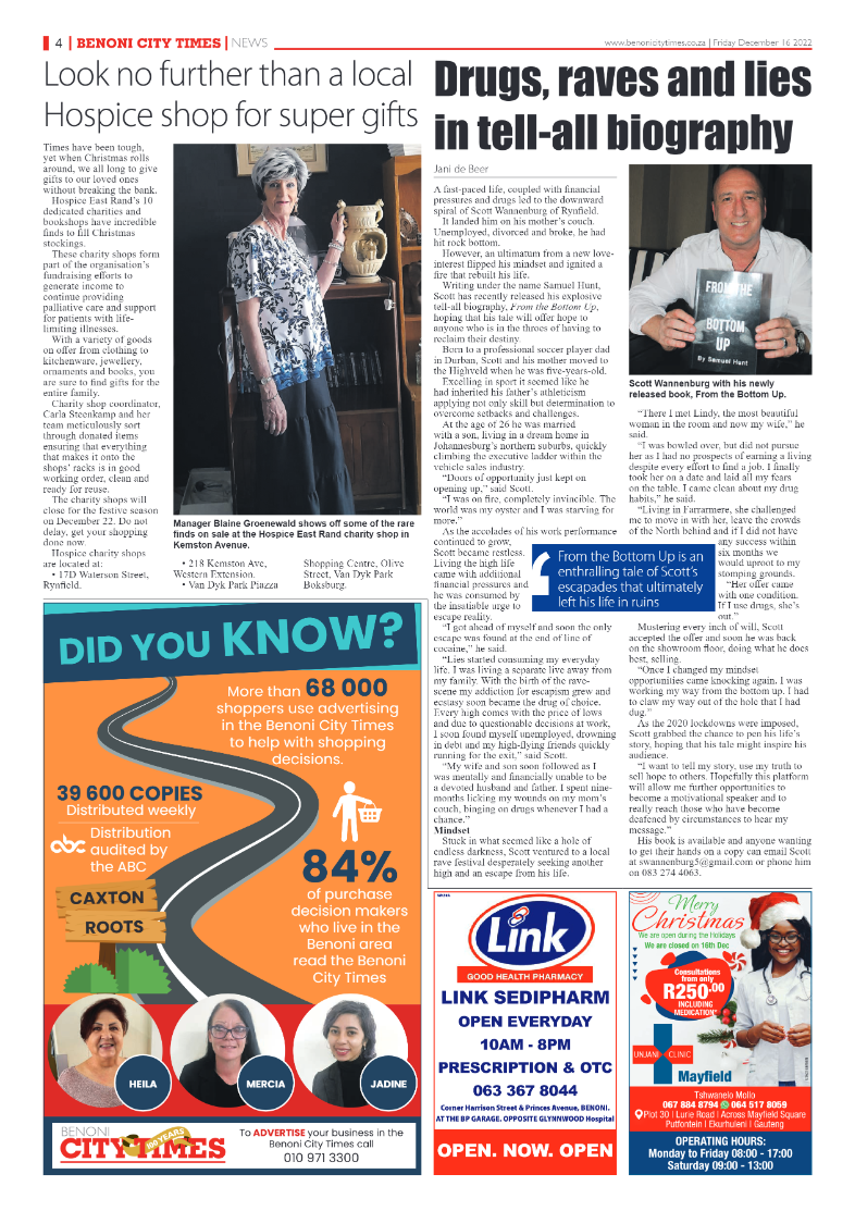 Benoni City Times 16 Dec 2022 page 4