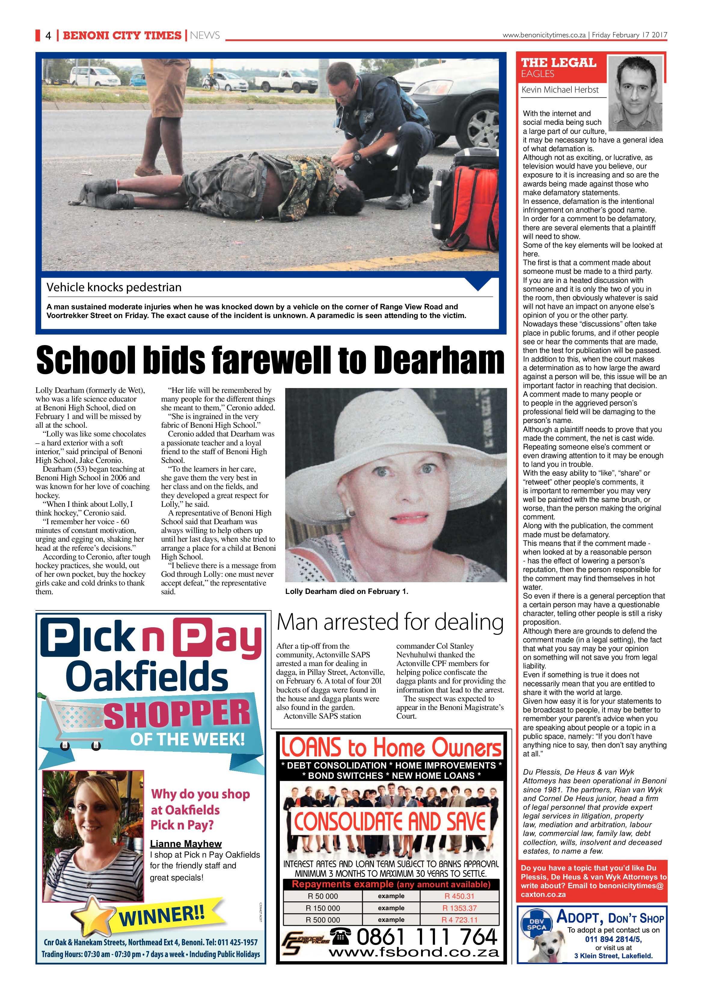 Benoni City Times 16 February 2017 page 4