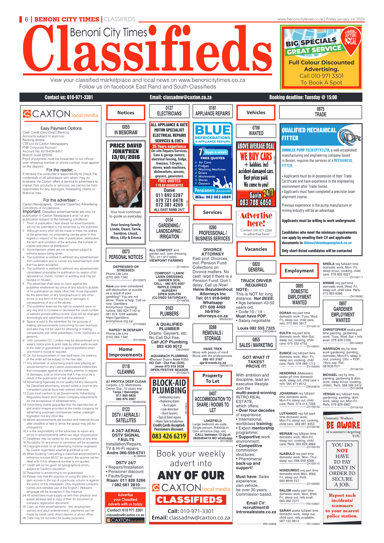 Benoni City Times 16 January 2026 page 8