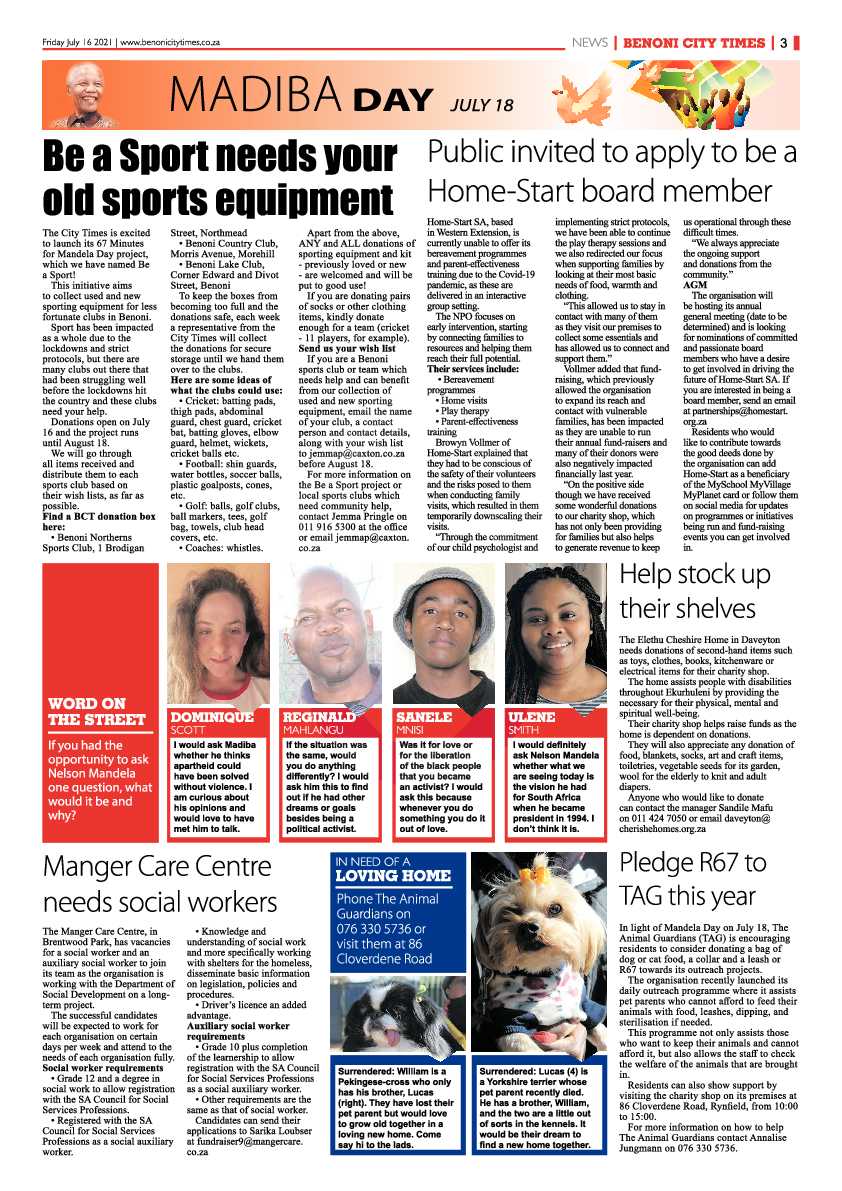 Benoni City Times 16 July 2021 page 3