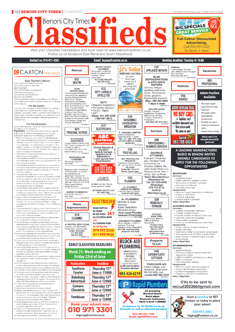 Benoni City Times 16 June 2023 page 10