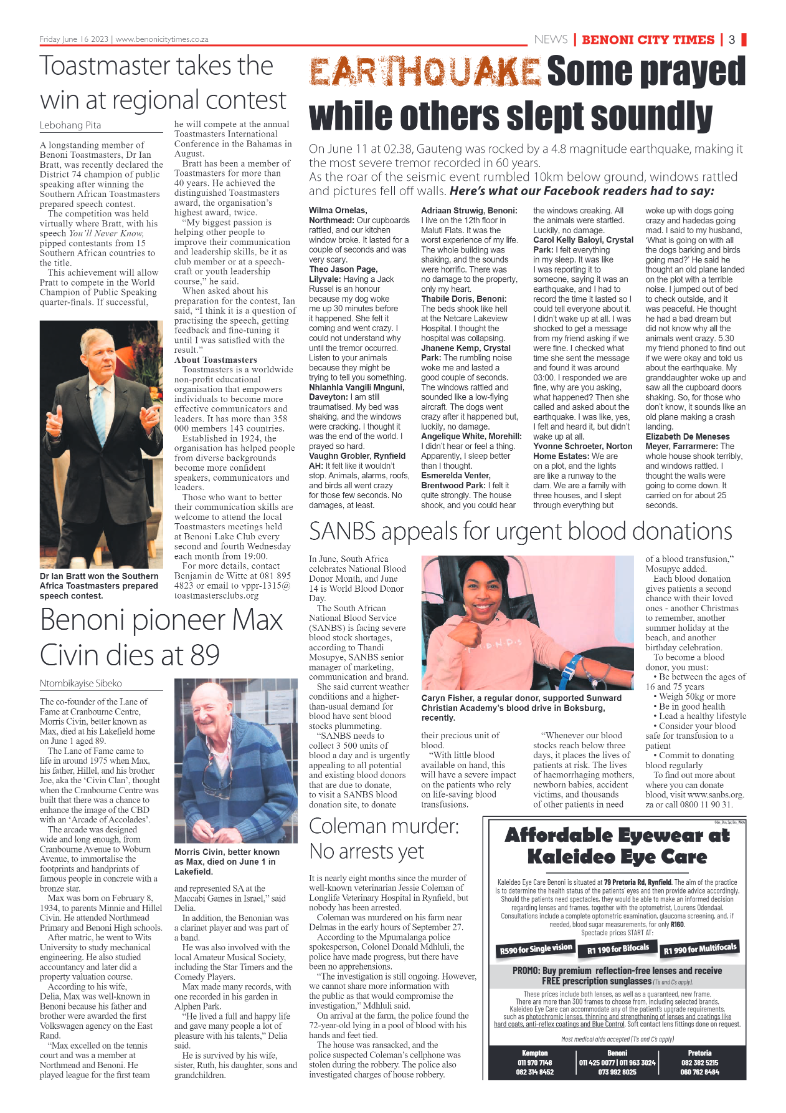 Benoni City Times 16 June 2023 page 3