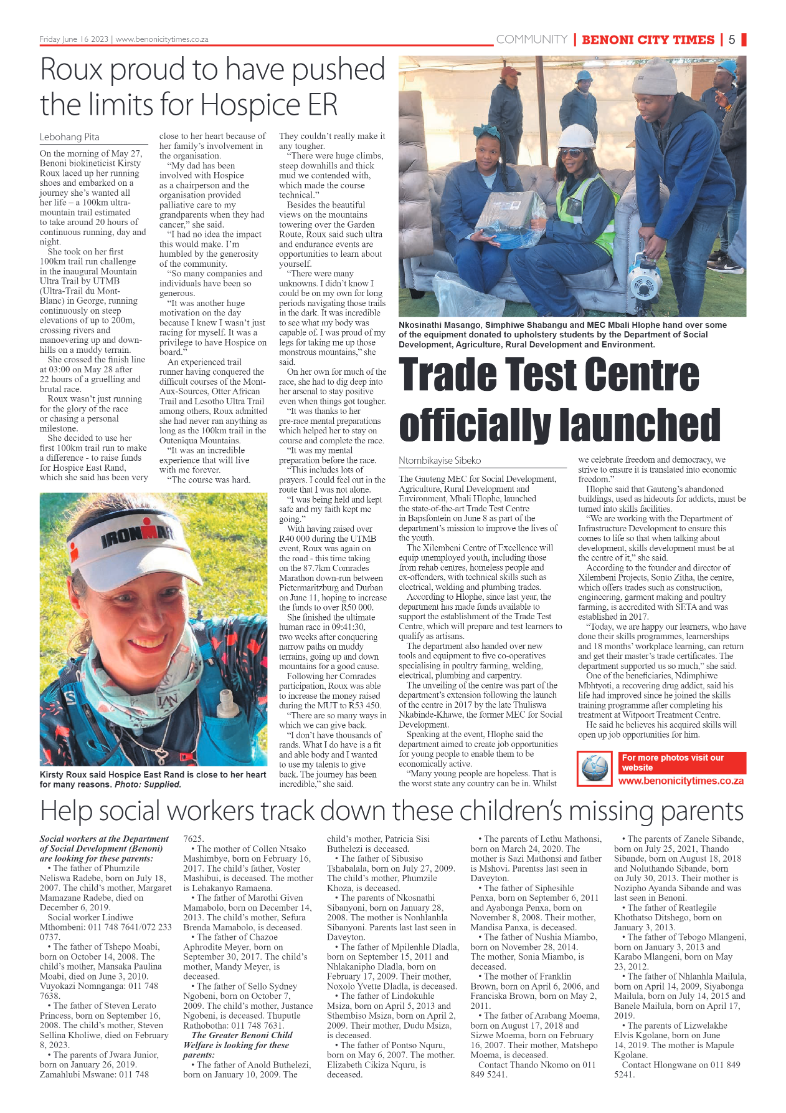 Benoni City Times 16 June 2023 page 5