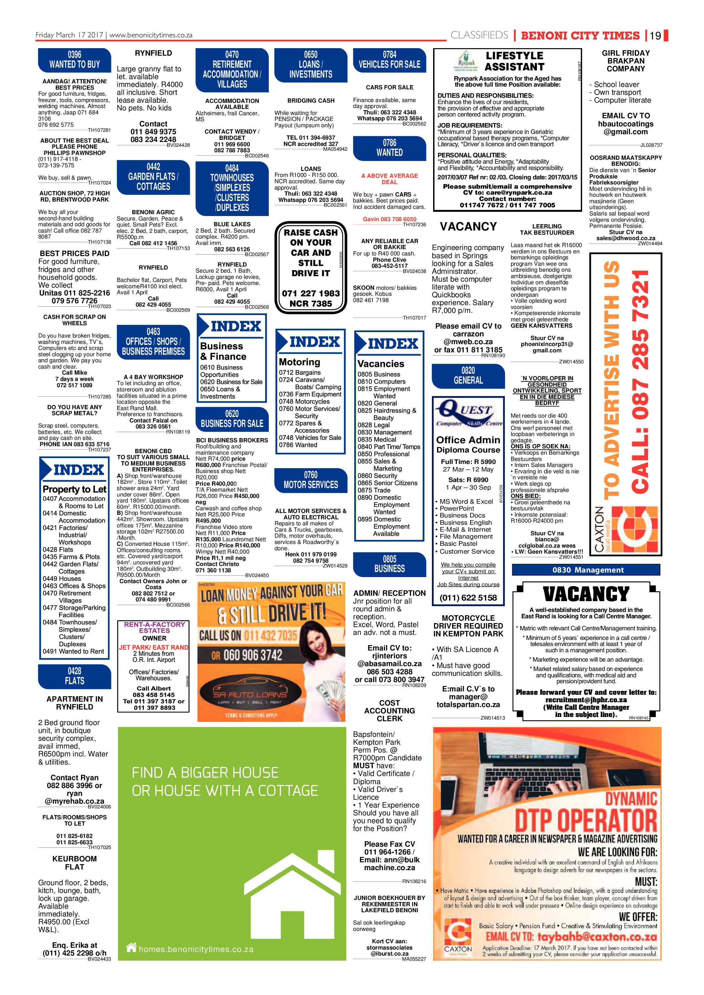 Benoni City Times 16 March 2017 page 19