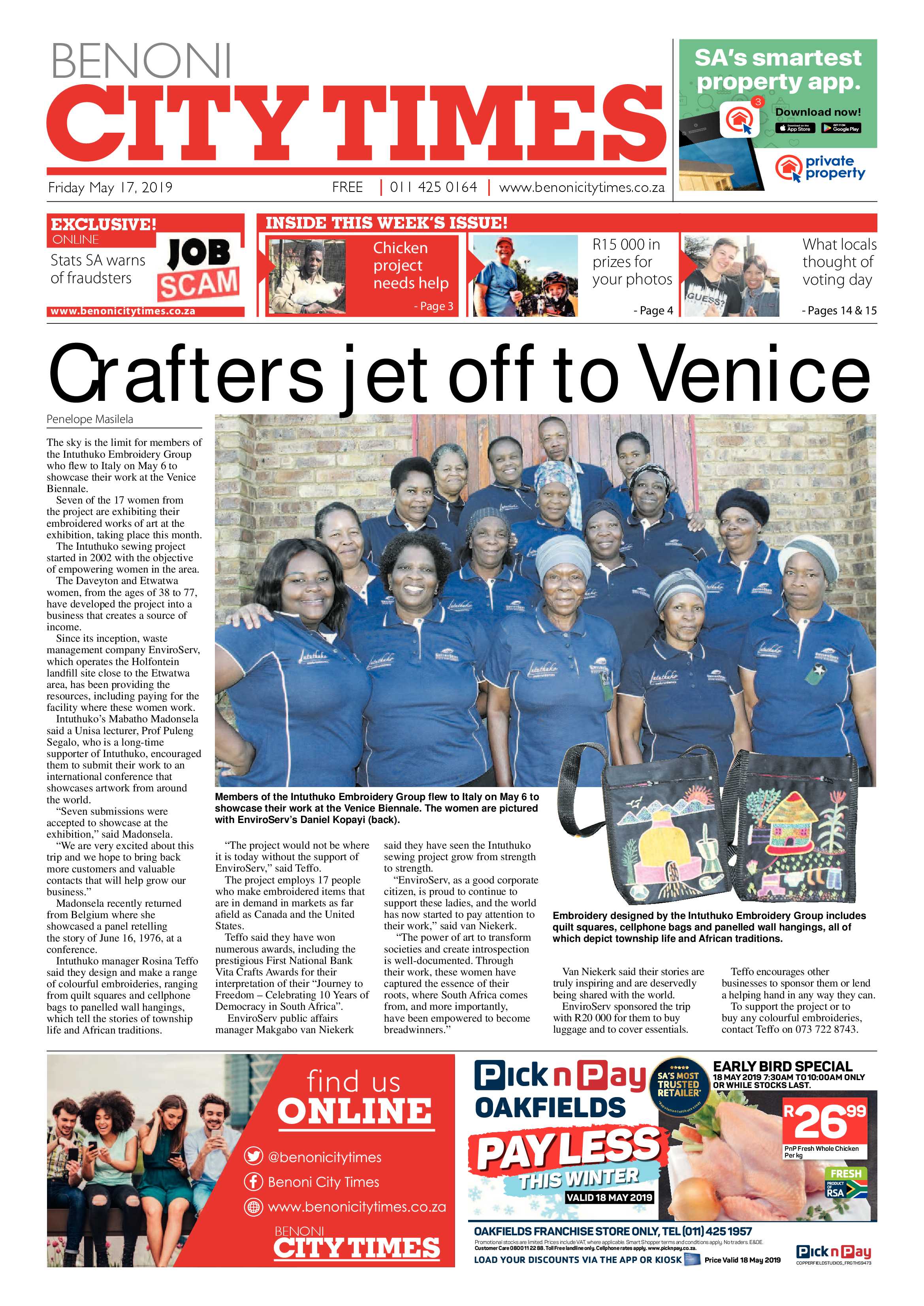 Benoni City Times 16 May 2019 page 1