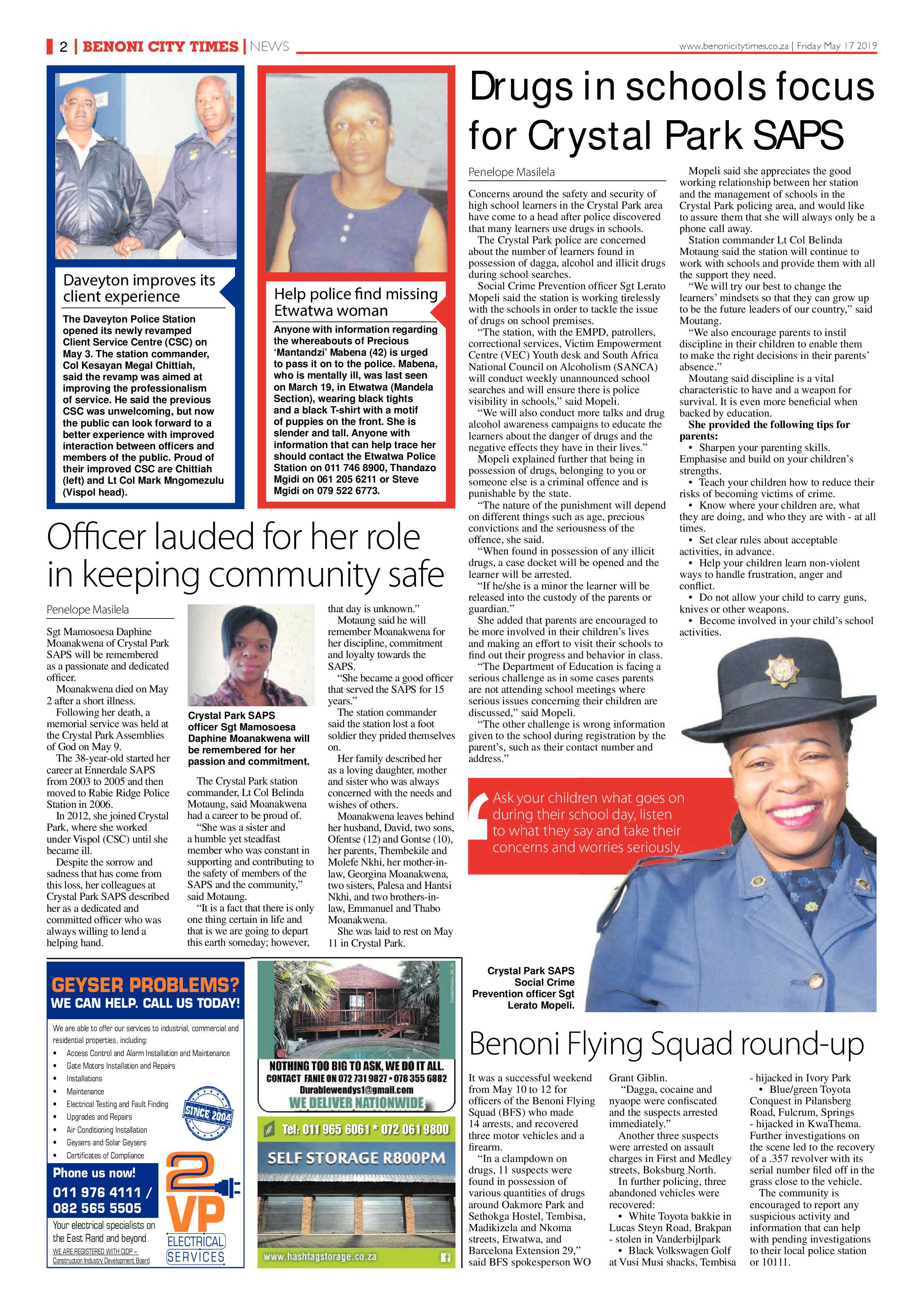 Benoni City Times 16 May 2019 page 2