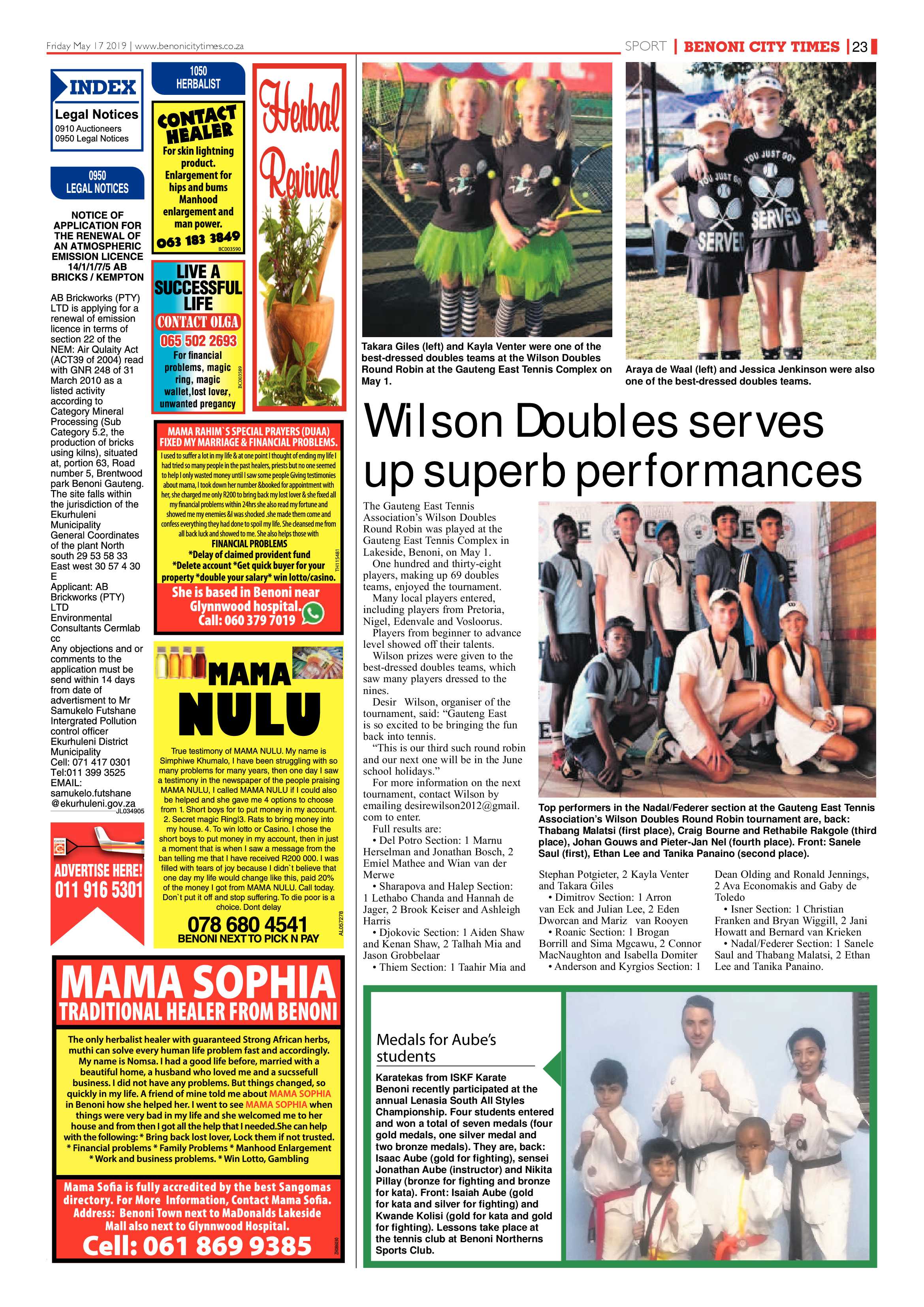 Benoni City Times 16 May 2019 page 23