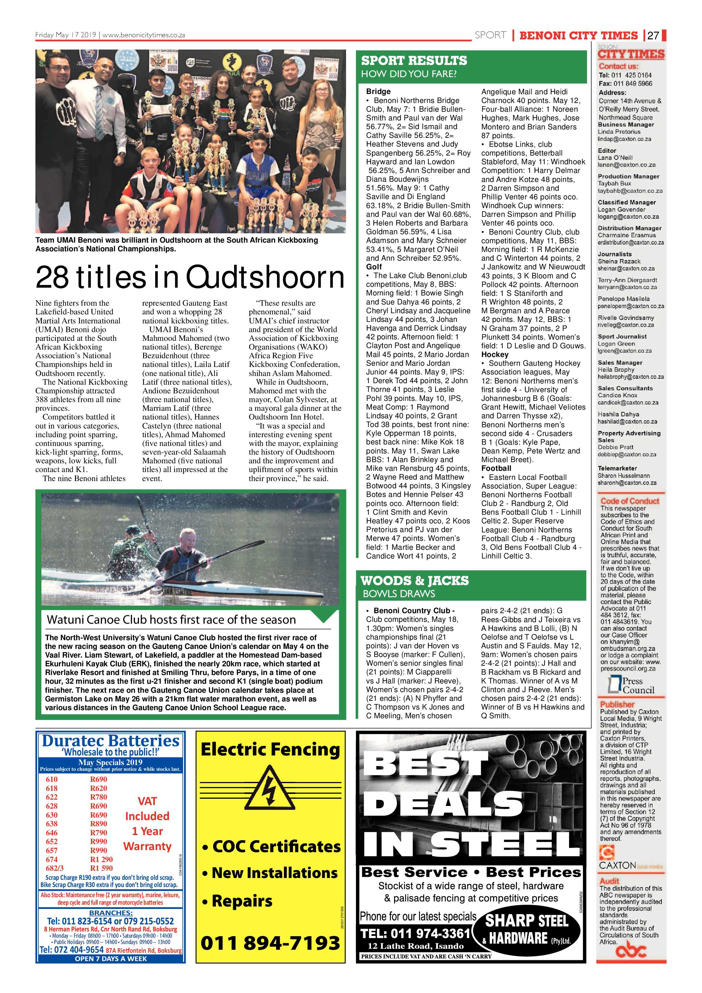 Benoni City Times 16 May 2019 page 27